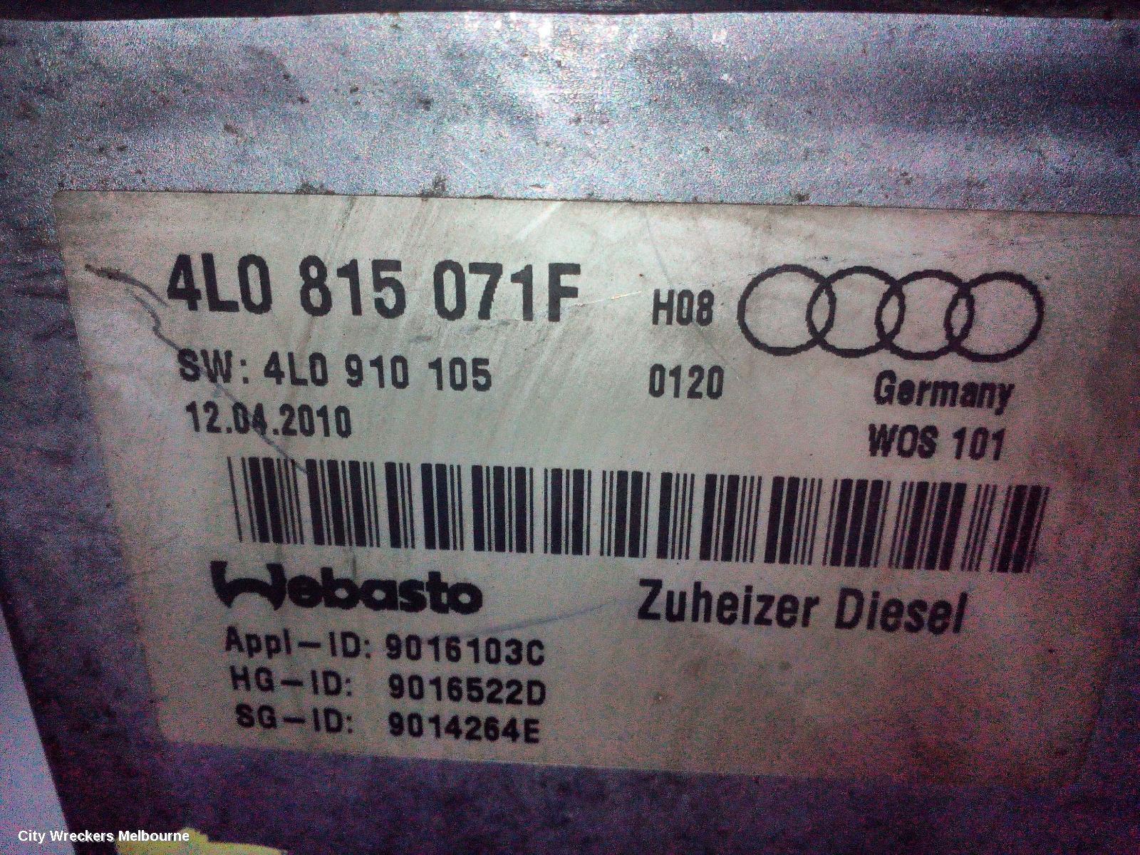 AUDI Q7, 4L, 09/2006 - 08/2015, 4L0 815 071F DIESEL FUEL HEATER : 73621