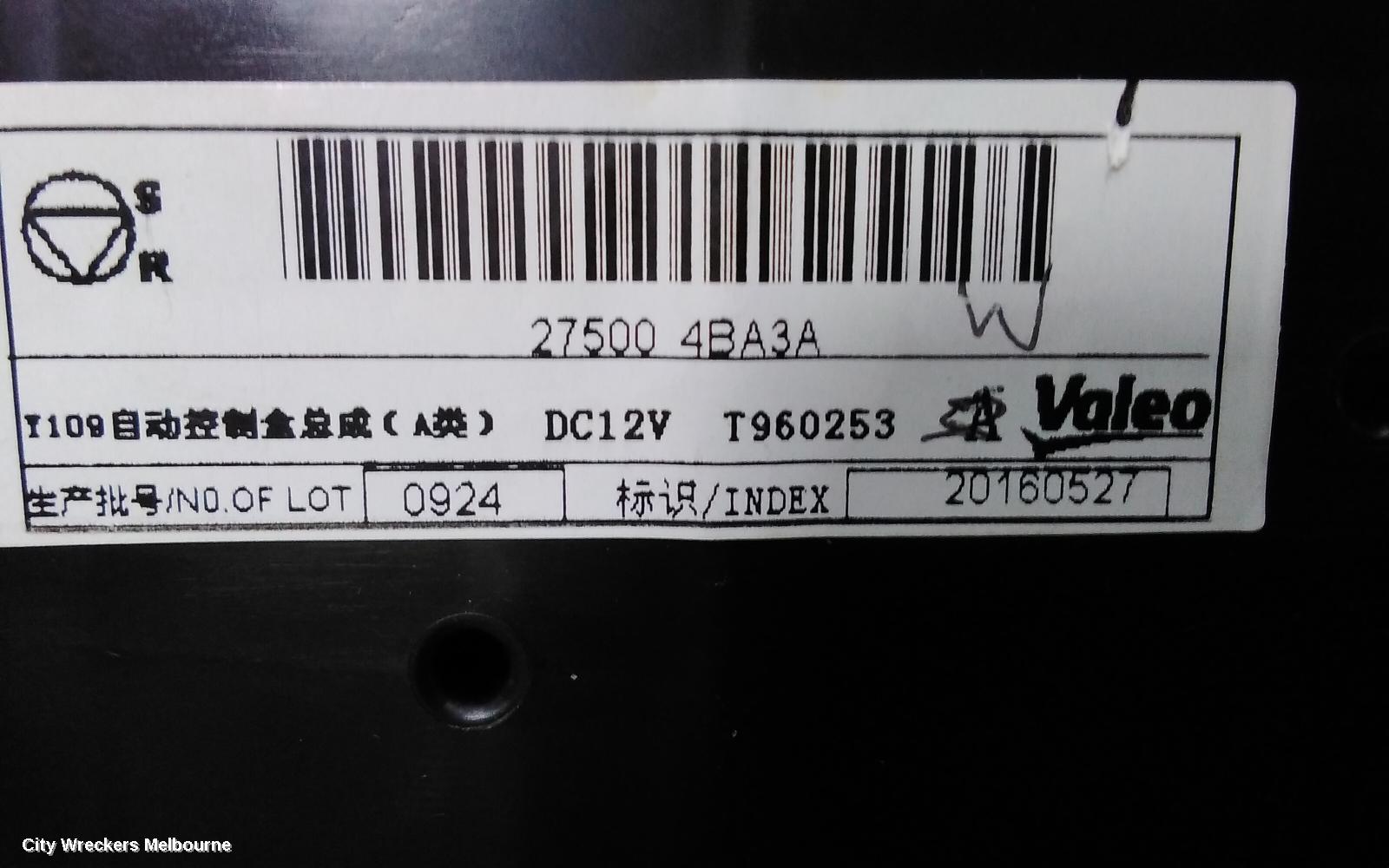 NISSAN QASHQAI HEATER/AC CONTROLS, J11, CLIMATE CONTROL TYPE, 06/2014 - 07/2021