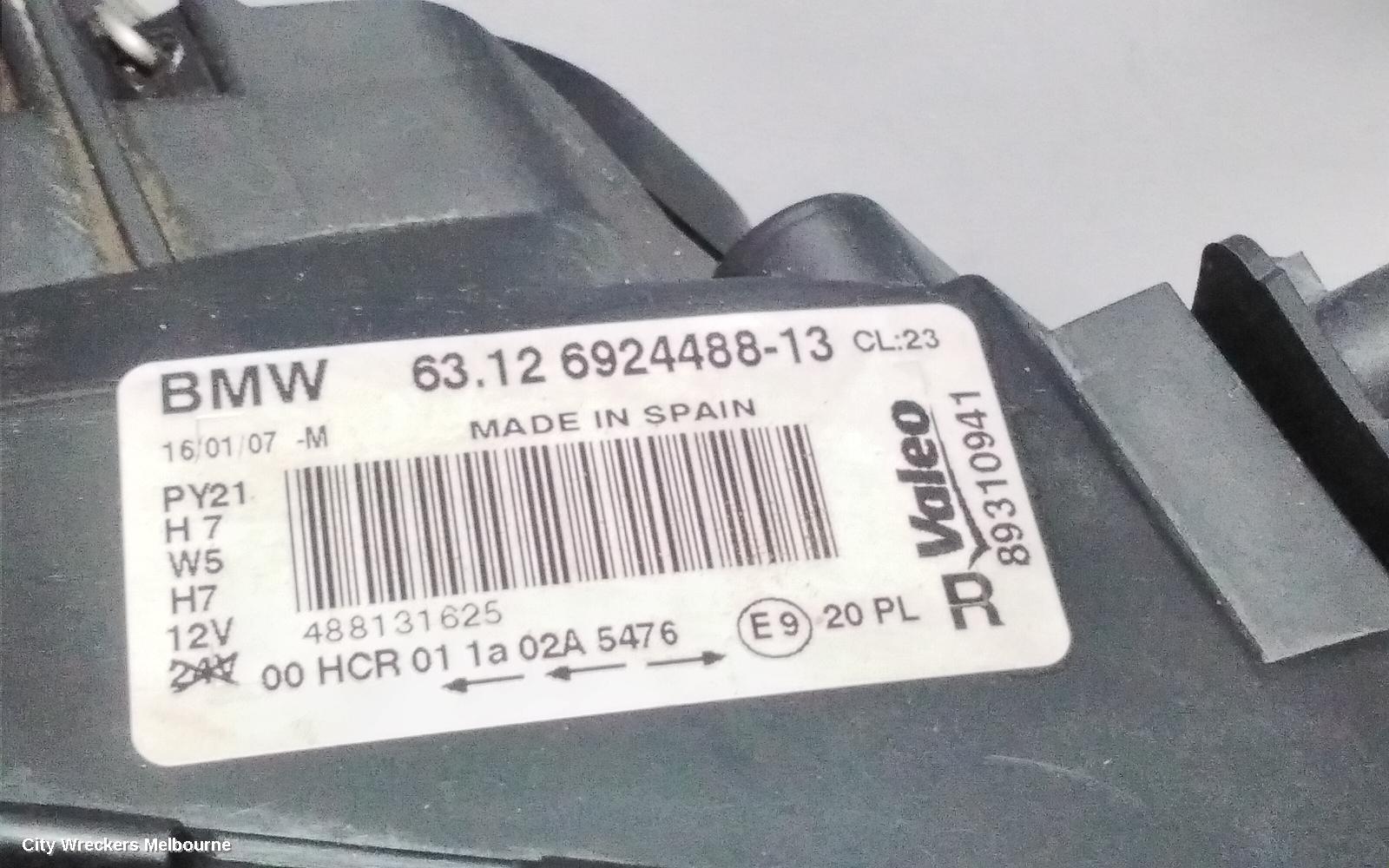 BMW 1 SERIES RIGHT HEADLAMP, E87, HATCH, 10/2004 - 01/2007
