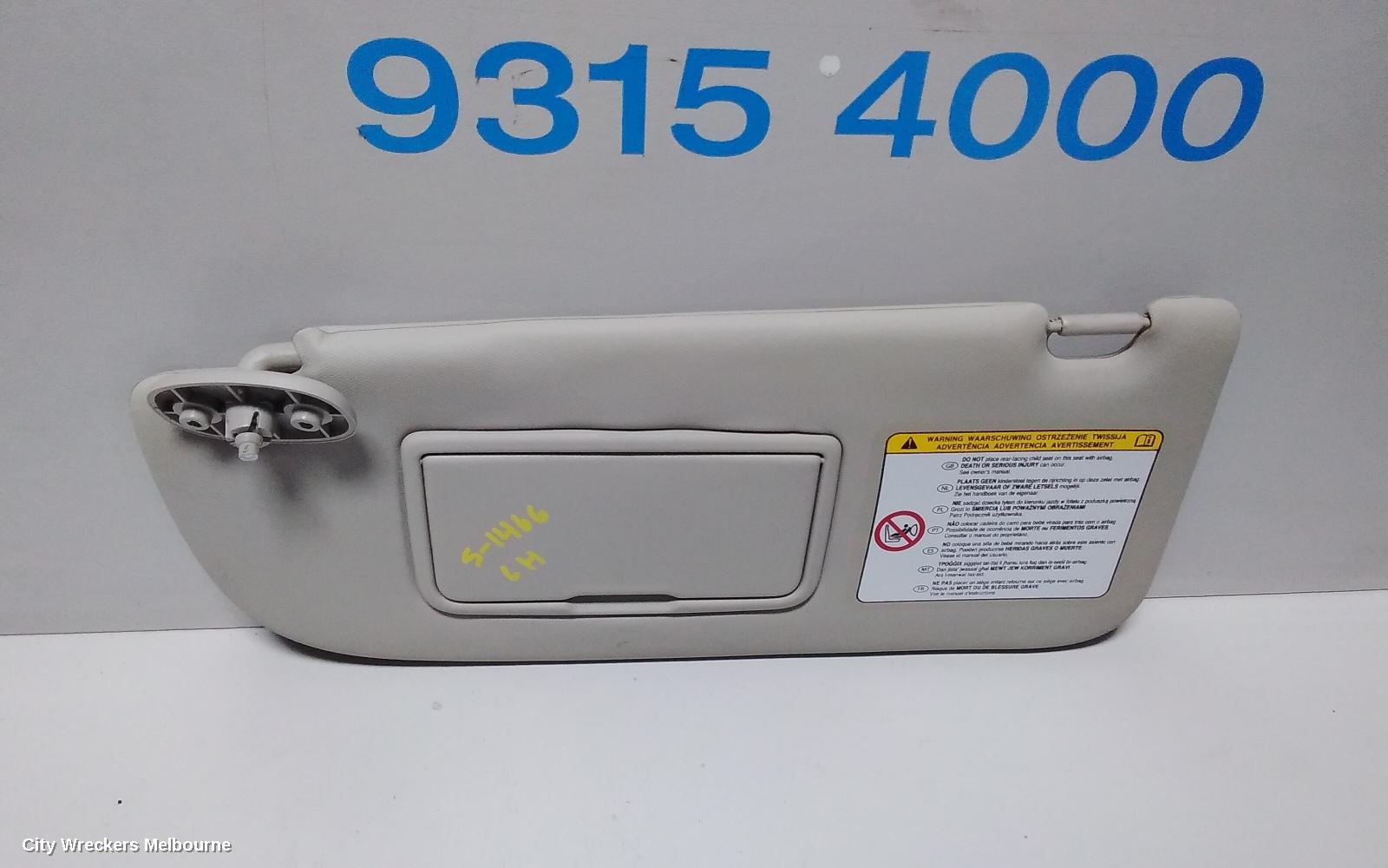 HOLDEN COLORADO SUNVISOR, RG 7, LH SIDE, 12/2012 - 06/2016