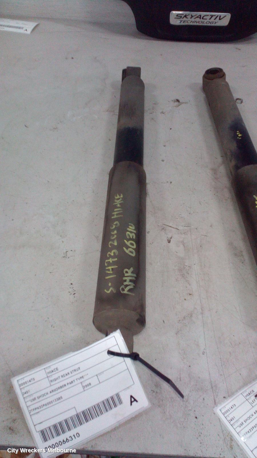 TOYOTA HIACE RIGHT REAR STRUT, ***USE SHOCK ABSORBER PART TYPE***