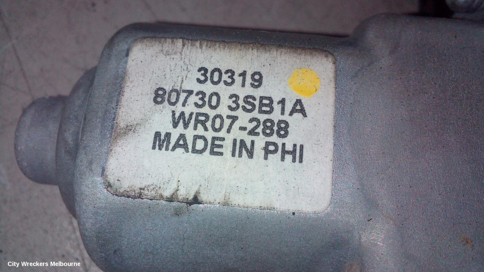 NISSAN PULSAR LEFT FRONT WINDOW REG/MOTOR, C12, HATCH, 05/2013 - 12/2016