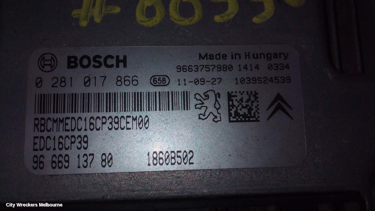 PEUGEOT 4007 ECU, ENGINE ECU, 2.2, DIESEL, 4HK, ECU ONLY, GS, 11/2009 - 08/2013