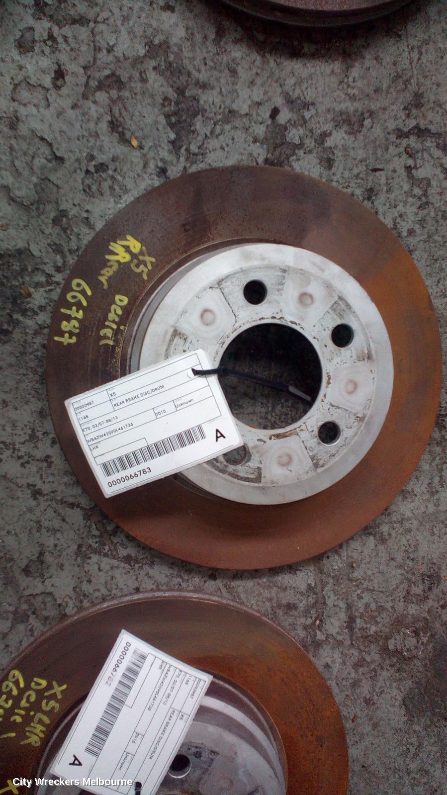 BMW X5 REAR BRAKE DISC/DRUM, E70, 12/2006 - 08/2013