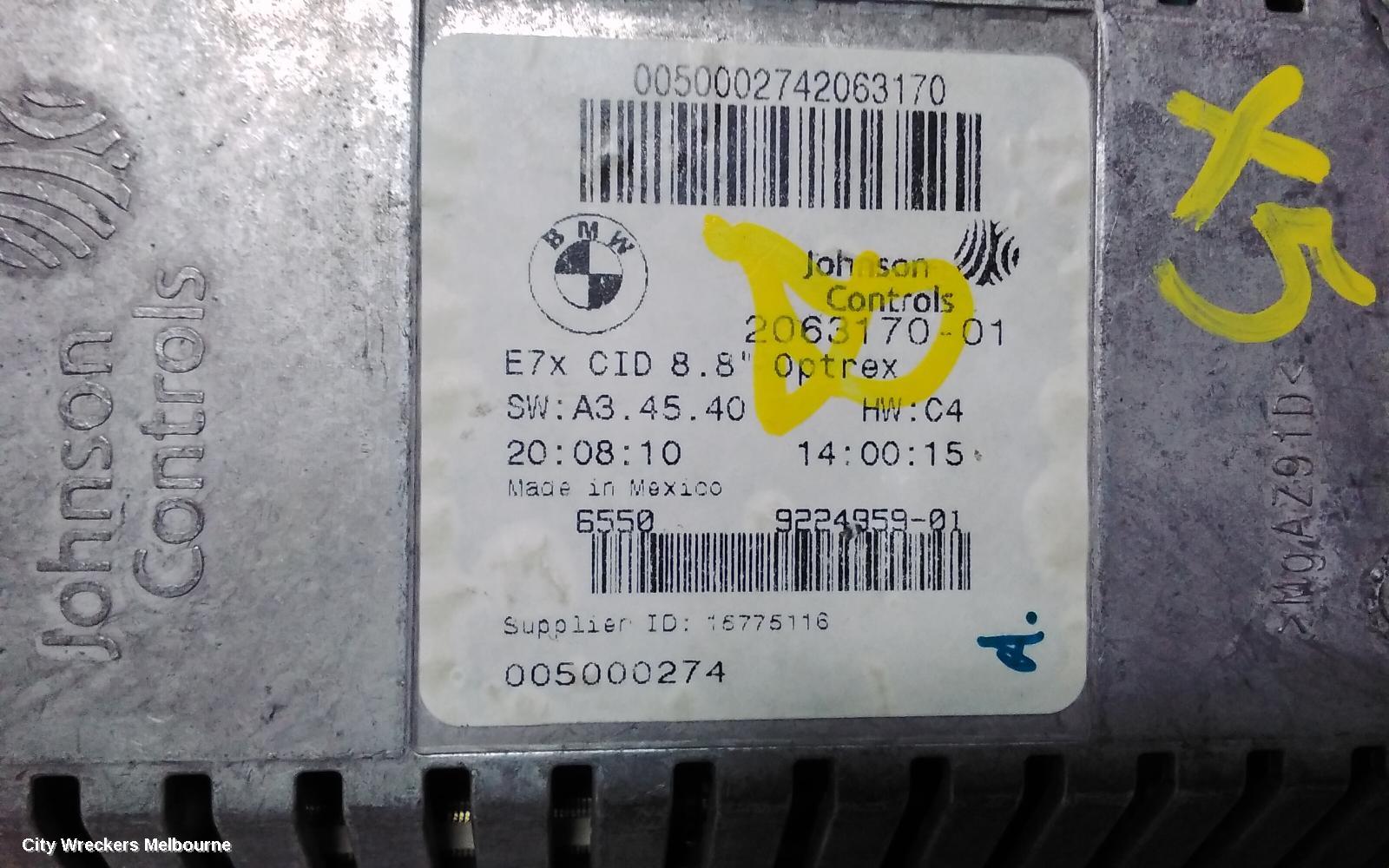 BMW X5 RADIO/CD/DVD/SAT/TV, DISPLAY UNIT, E70, 03/2007 - 08/2013