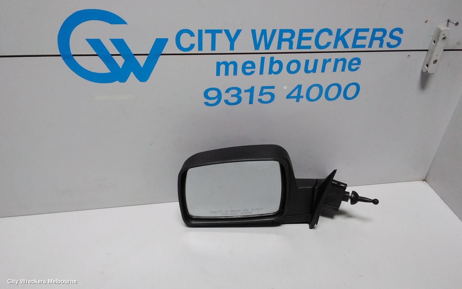 KIA PREGIO LEFT DOOR MIRROR, CT, MANUAL, SQUARE TYPE, 07/2004 - 01/2006