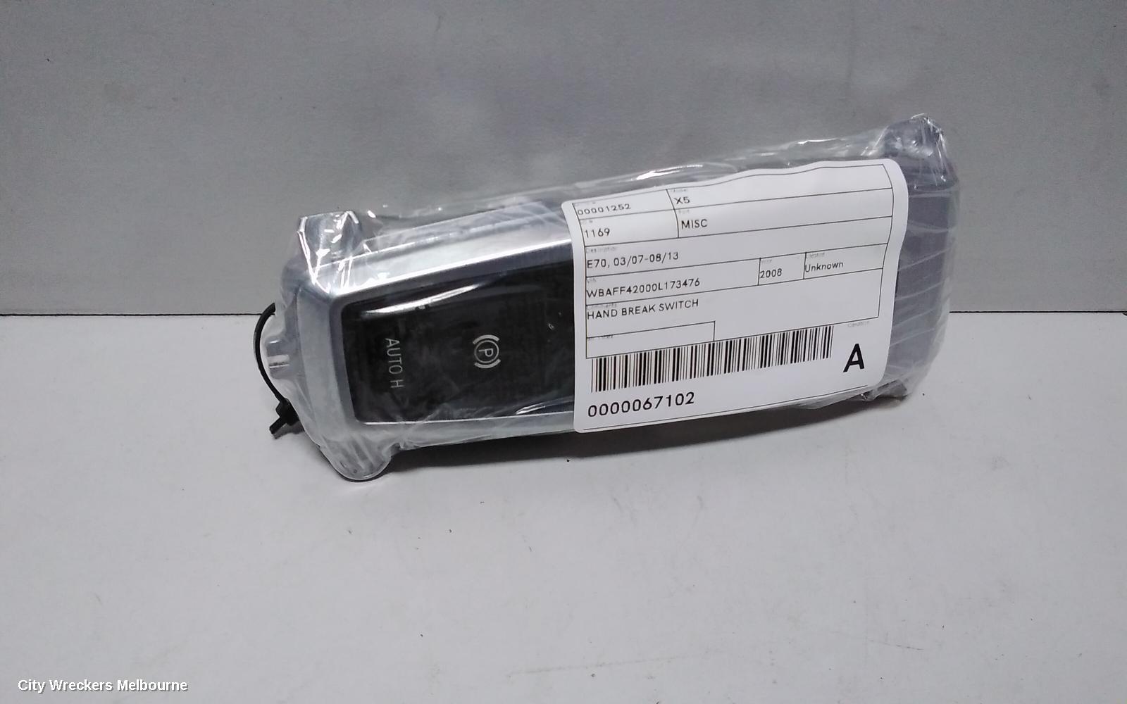 BMW X5, E70, 12/2006 - 08/2013, HAND BREAK SWITCH: 67102
