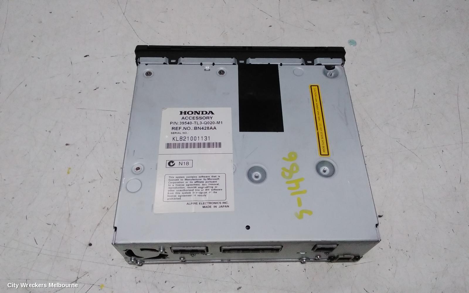 HONDA ACCORD RADIO/CD/DVD/SAT/TV, DVD ROM, 8TH GEN, EURO (VIN JHMCU), 02/2008 - 12/2015