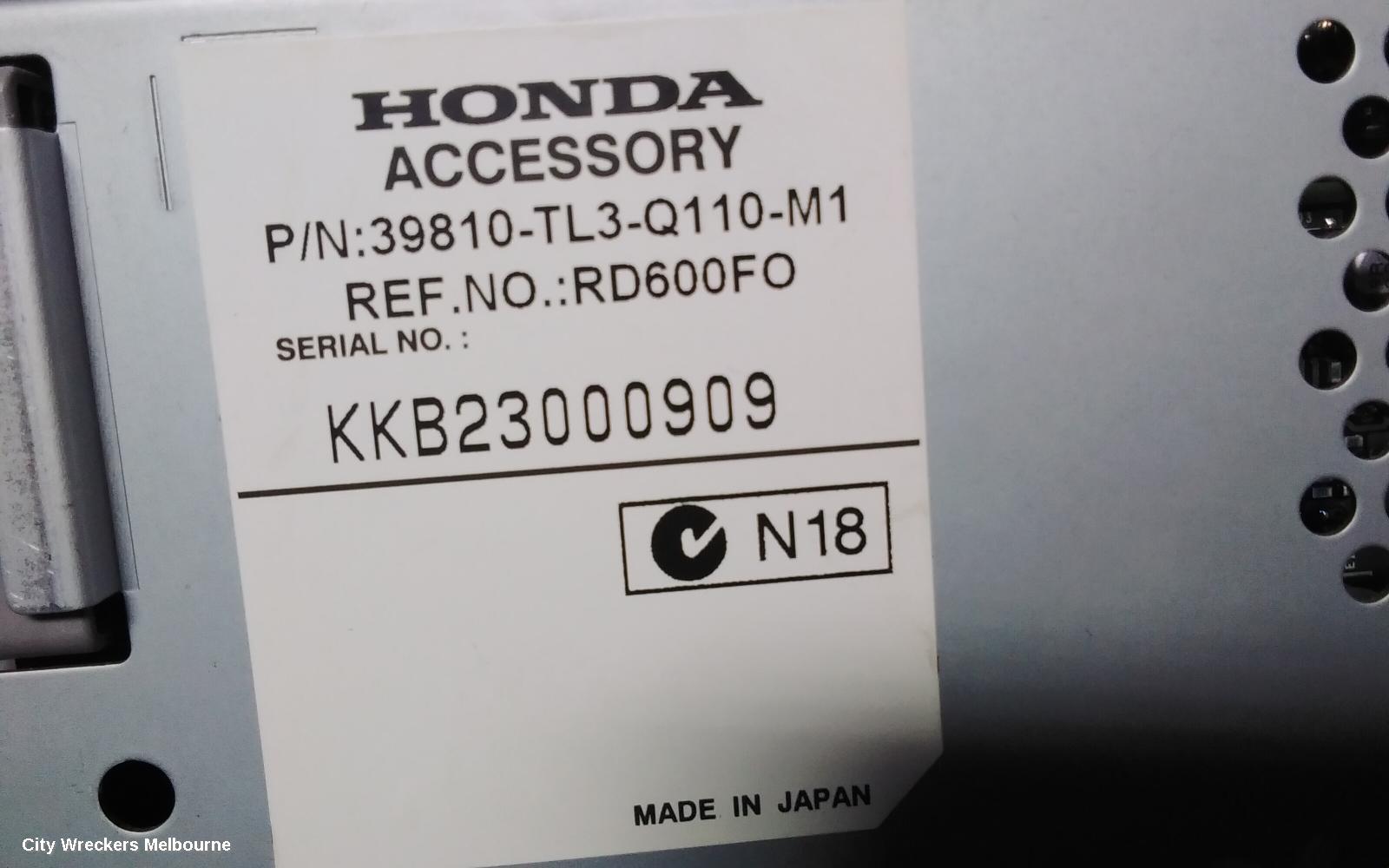 HONDA ACCORD RADIO/CD/DVD/SAT/TV, DVD ROM, 8TH GEN, EURO (VIN JHMCU), 02/2008 - 12/2015