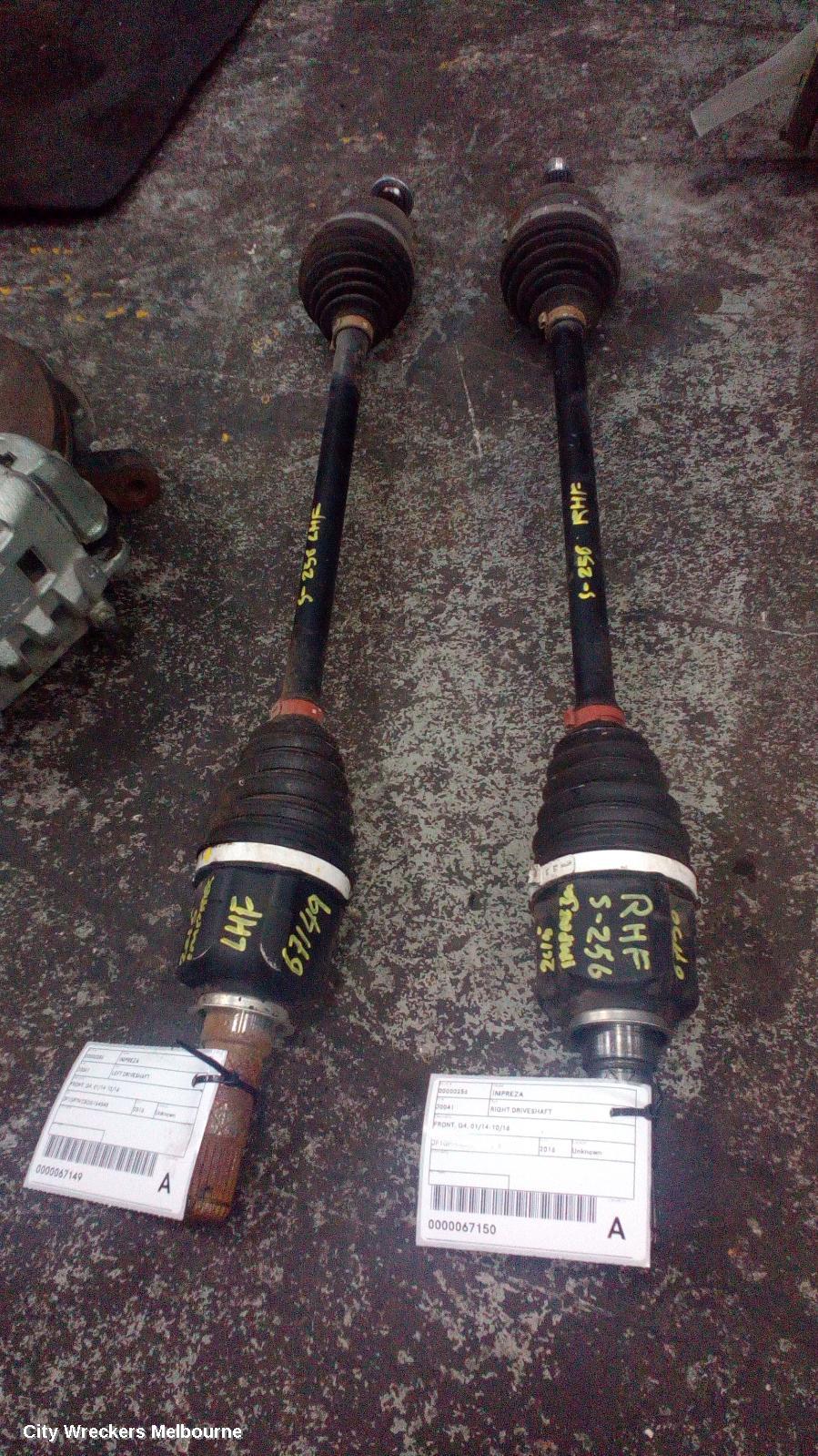 SUBARU IMPREZA RIGHT DRIVESHAFT, FRONT, G4, 01/2014 - 10/2016