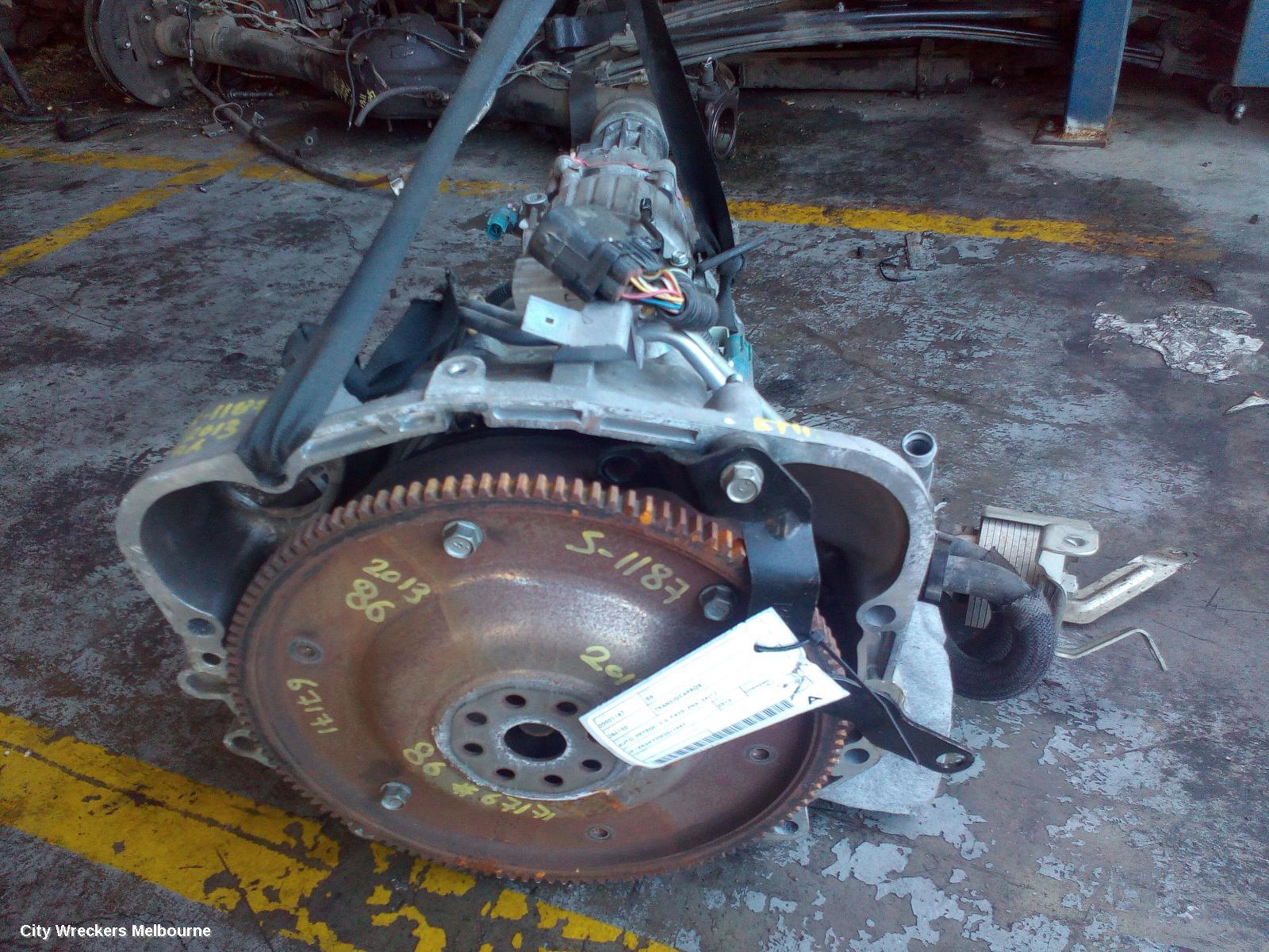 TOYOTA 86 TRANS/GEARBOX, AUTO, PETROL, 2.0, FA20, ZN6, 04/2012 ONWARDS