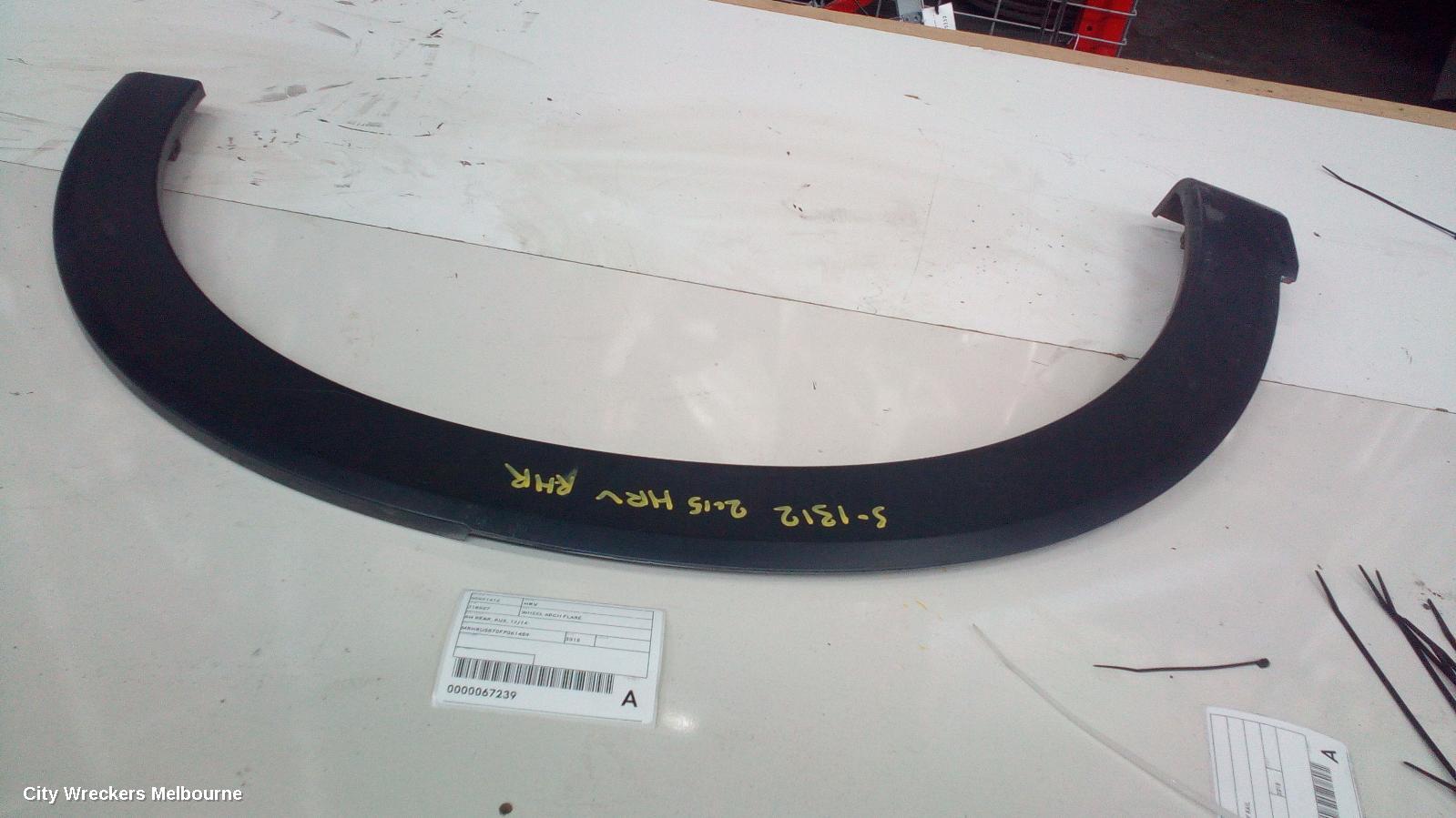 HONDA HRV WHEEL ARCH FLARE, RH REAR, RU5, 12/2014 ONWARDS