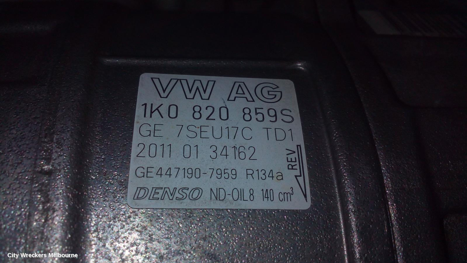 VOLKSWAGEN JETTA A/C COMPRESSOR, 1KM-1B, PETROL, DENSO BRAND (7SEU17C), 02/2006 - 12/2017