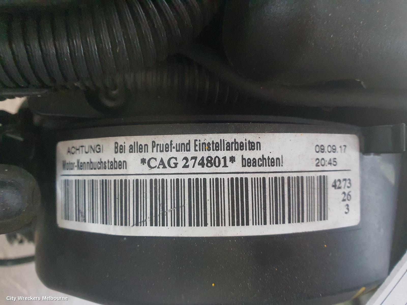 AUDI A4 ENGINE, DIESEL, 2.0, TURBO, FWD, B8 8K, CAGA CODE, 08/2009 - 06/2012