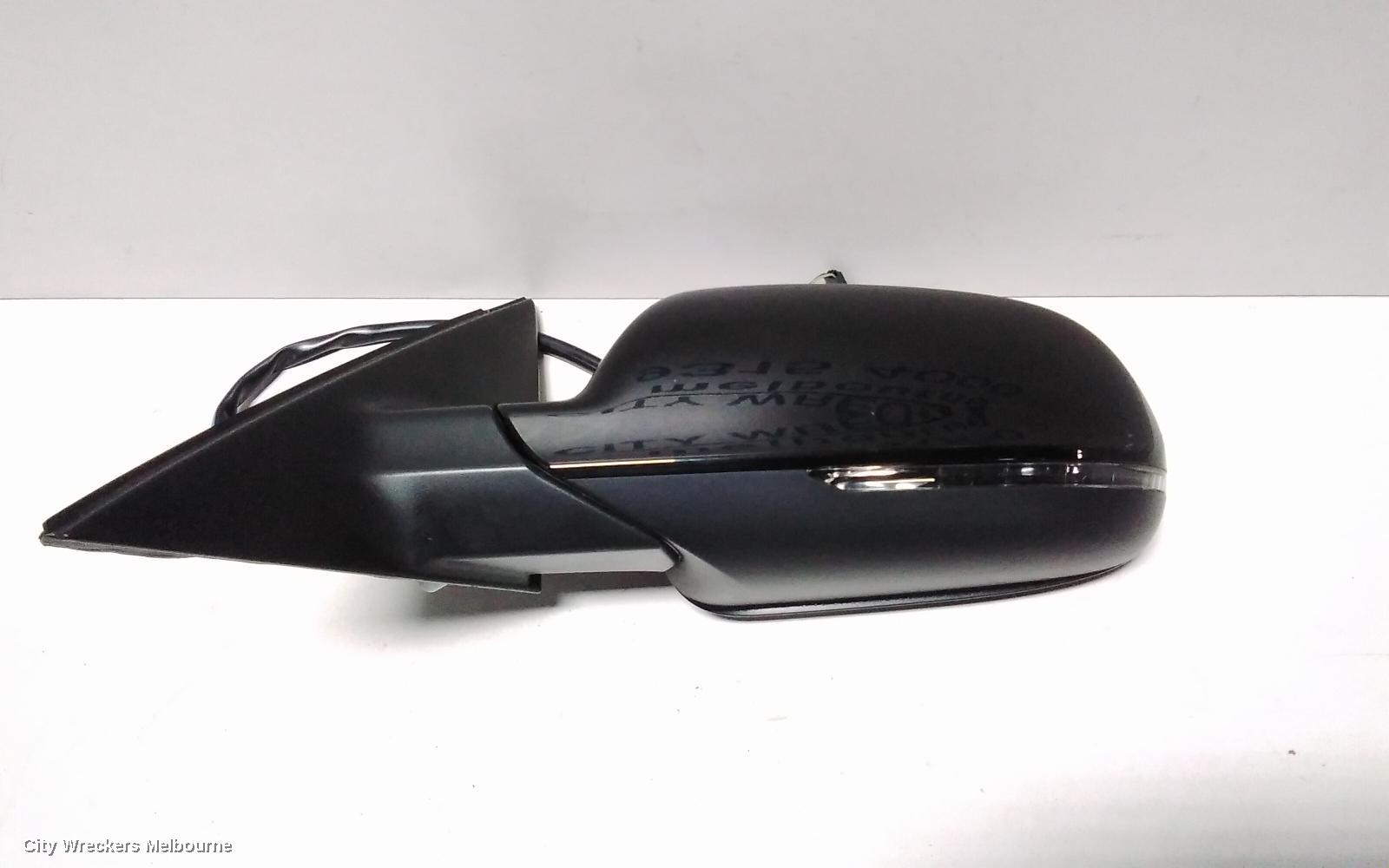 AUDI A4 LEFT DOOR MIRROR, B8 8K, A4/S4, MANUAL FOLD, NO LANE CHANGE ASSIST TYPE, 2 PLUG (6/2 WIRE), 05/2009 - 09/2015