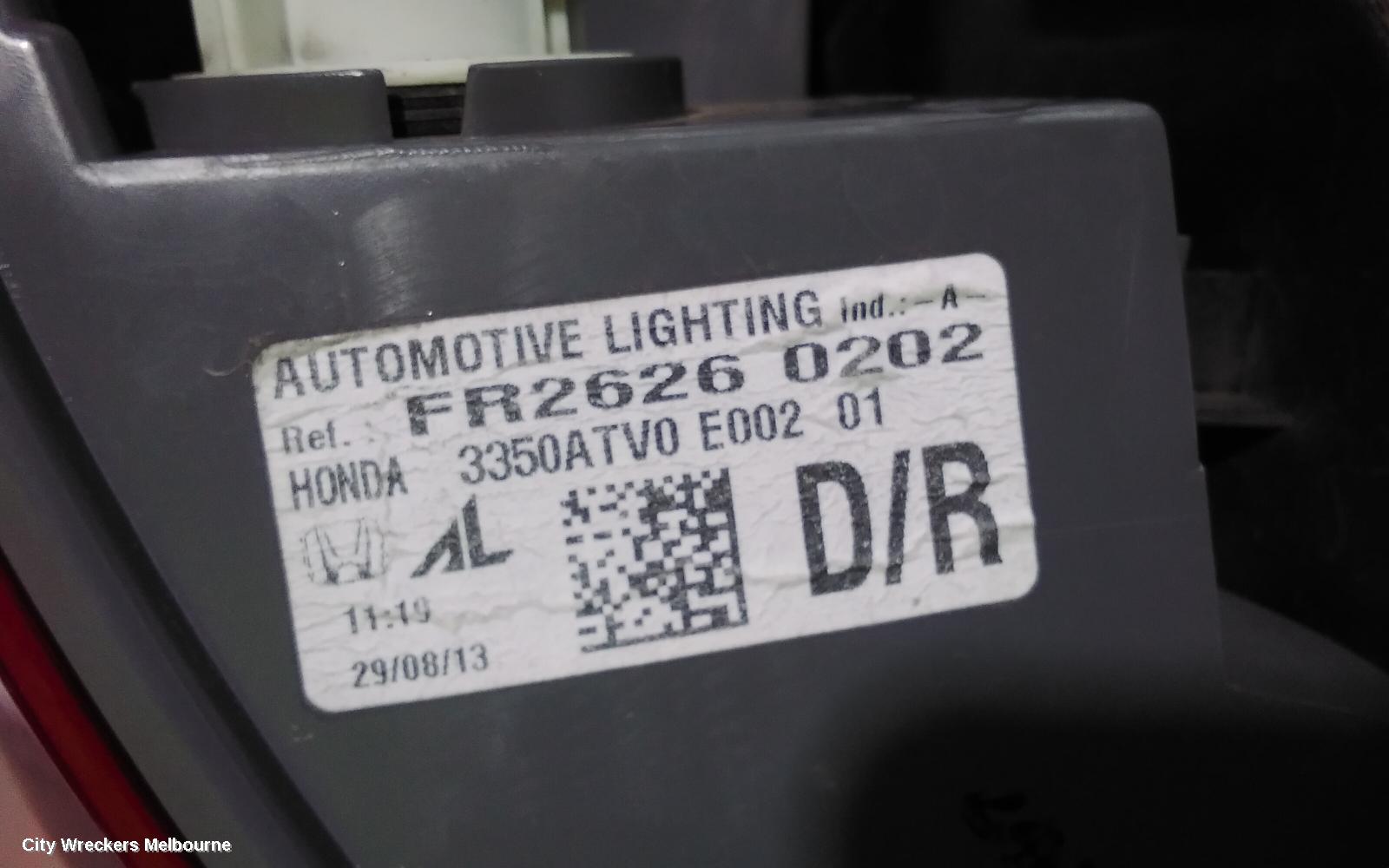 HONDA CIVIC RIGHT TAILLIGHT, 9TH GEN, HATCH (VIN SHHFK), 06/2012 - 03/2015