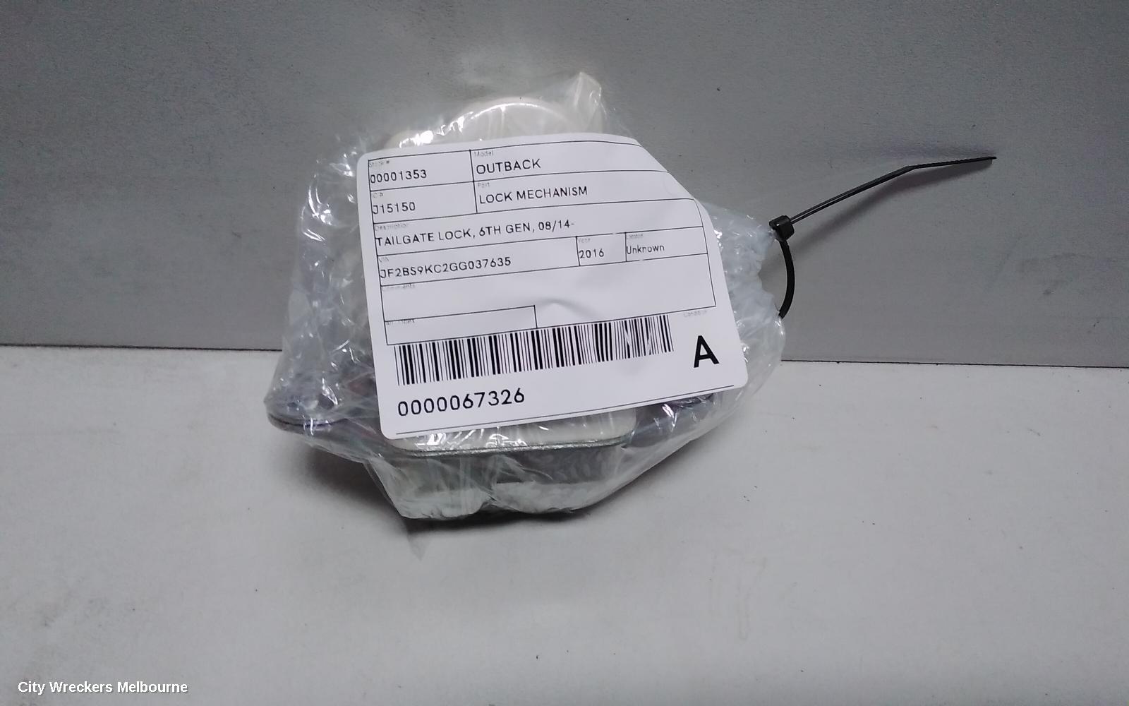 SUBARU OUTBACK DOOR/BOOT/GATE LOCK, TAILGATE LOCK, 6TH GEN, 08/2014 - 12/2020