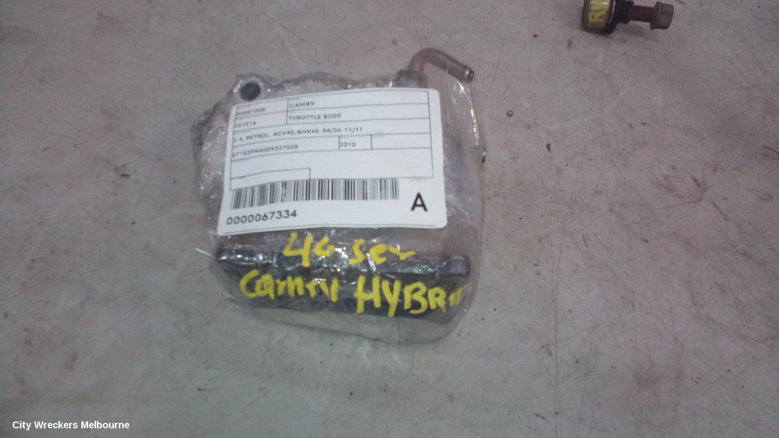 TOYOTA CAMRY THROTTLE BODY, 2.4, PETROL, ACV40/AHV40, 06/2006 - 11/2011