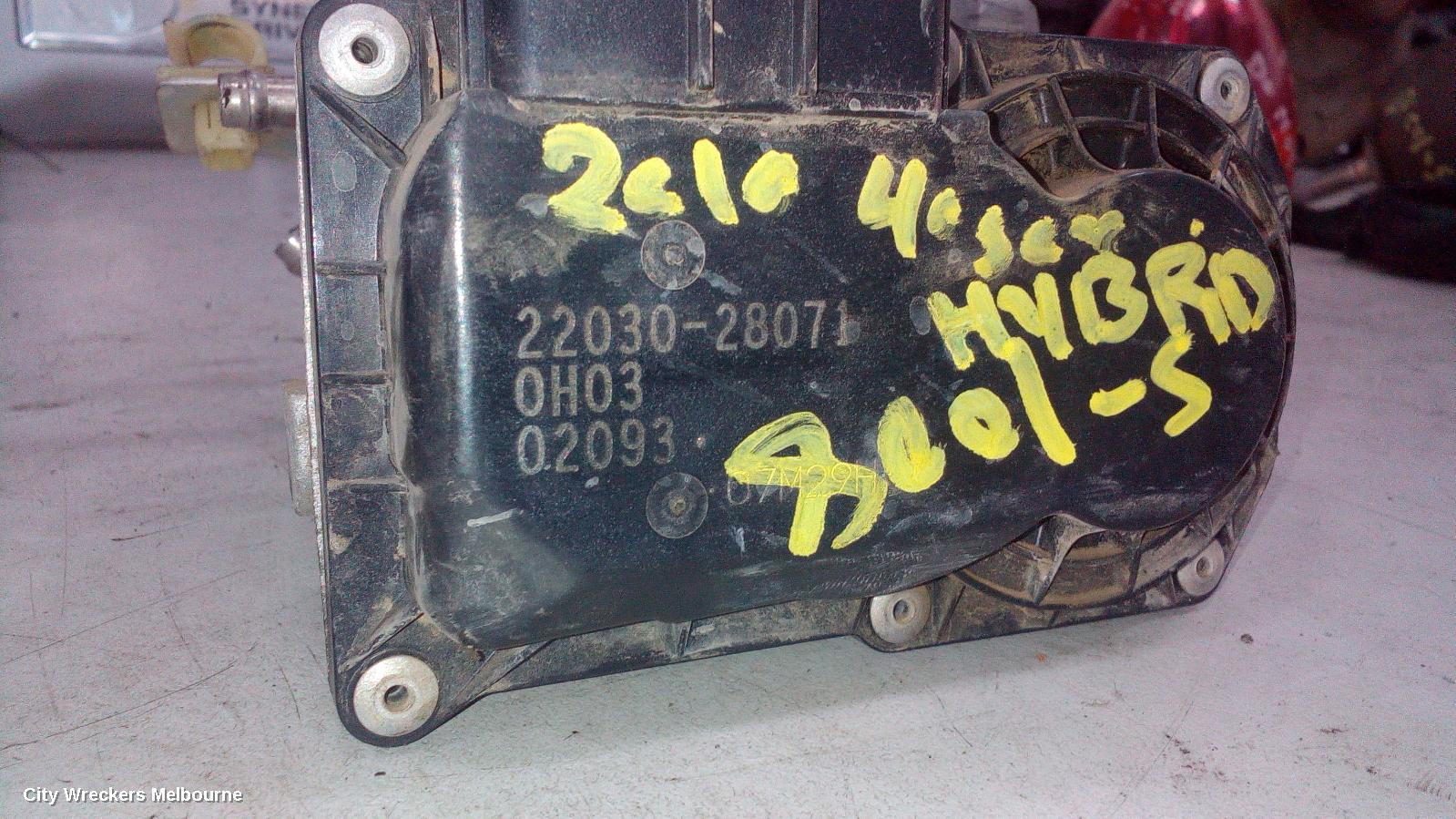 TOYOTA CAMRY THROTTLE BODY, 2.4, PETROL, ACV40/AHV40, 06/2006 - 11/2011