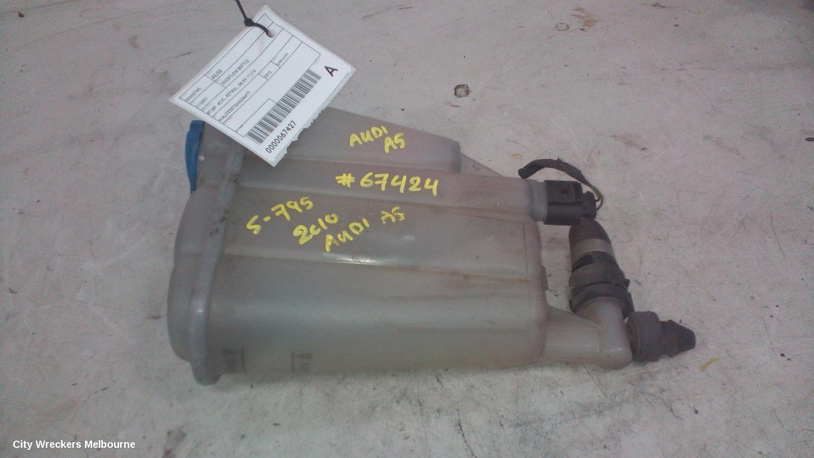 AUDI A5 OVERFLOW BOTTLE, 8T/8F, 4CYL, PETROL, 08/2009 - 11/2016