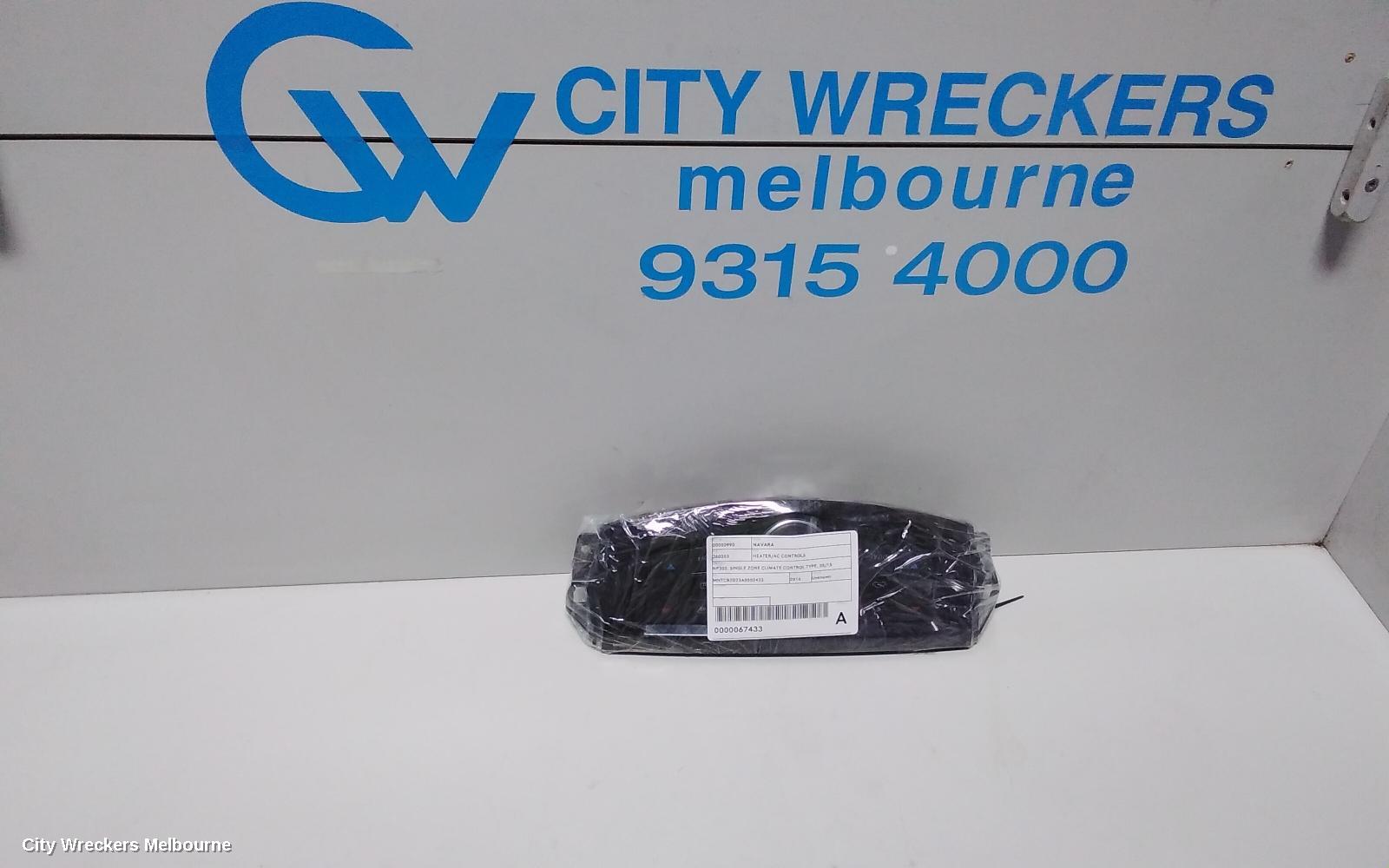NISSAN NAVARA HEATER/AC CONTROLS, NP300, SINGLE ZONE CLIMATE CONTROL TYPE, 05/2015 ONWARDS