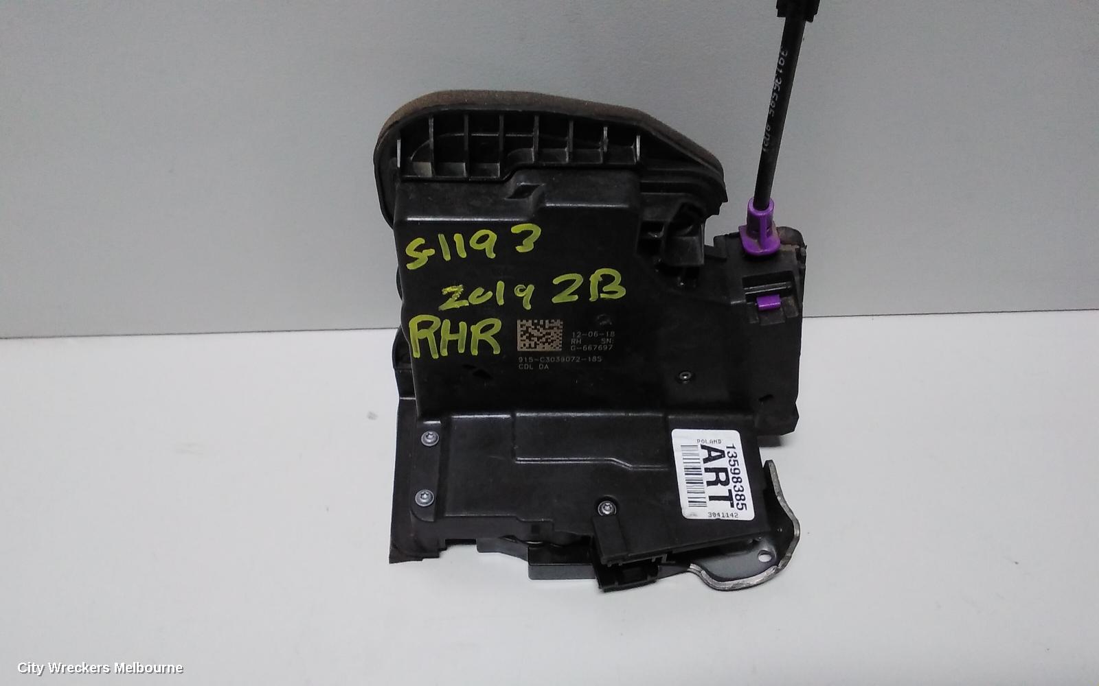 HOLDEN COMMODORE DOOR/BOOT/GATE LOCK, RIGHT REAR DOOR LOCK, ZB, 10/2017 - 12/2020