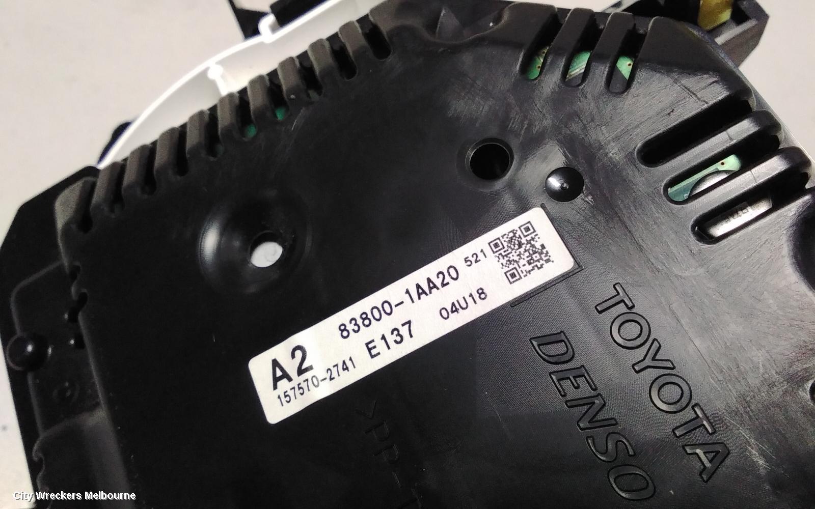 TOYOTA COROLLA INSTRUMENT CLUSTER, 1.8, 2ZR-FE, AUTO T/M, ASCENT/ASCENT SPORT, ZRE182R, HATCH, 06/2015 - 06/2018