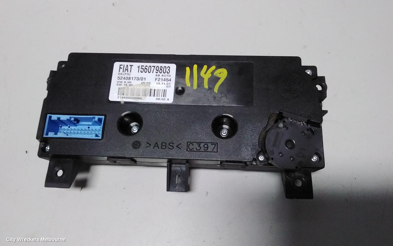 ALFA ROMEO 159 HEATER/AC CONTROLS, W/O RED AND BLUE ARROW NEAR DIALS, 06/2006 - 12/2011
