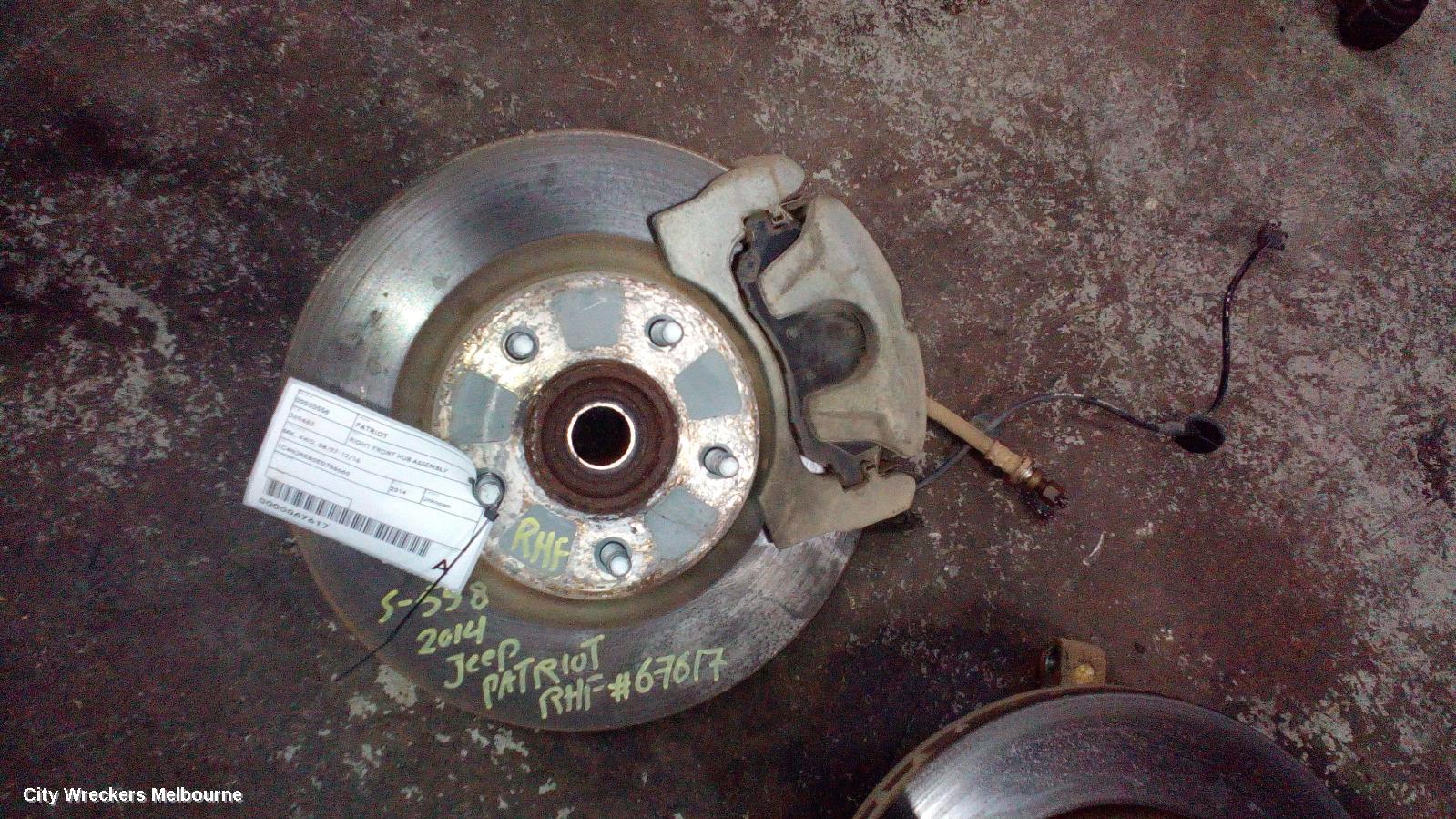 JEEP PATRIOT RIGHT FRONT HUB ASSEMBLY, MK, 4WD, 08/2007 - 12/2016