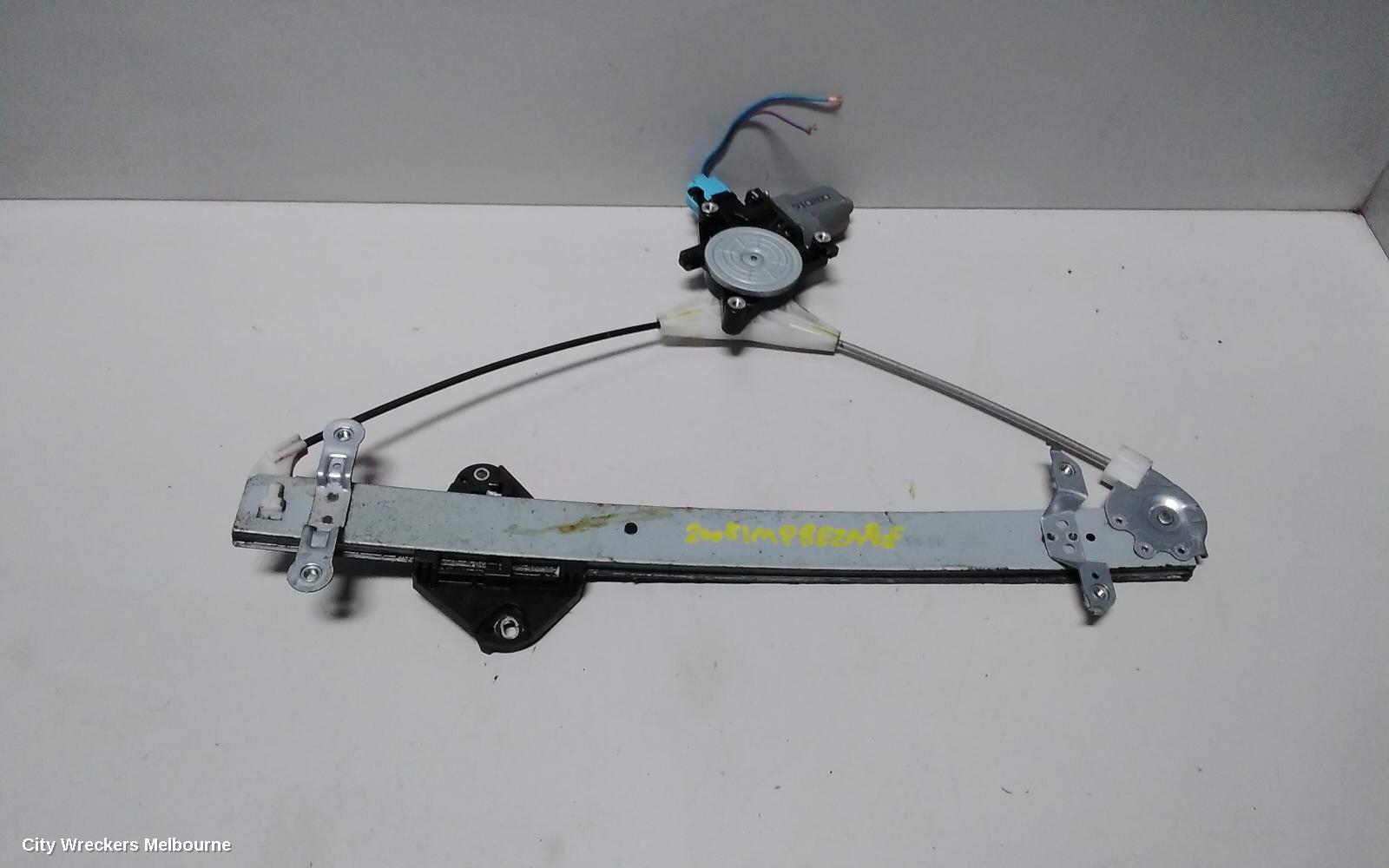 SUBARU IMPREZA RIGHT FRONT WINDOW REG/MOTOR, G3, 2 PIN TYPE, 04/2007 - 12/2013
