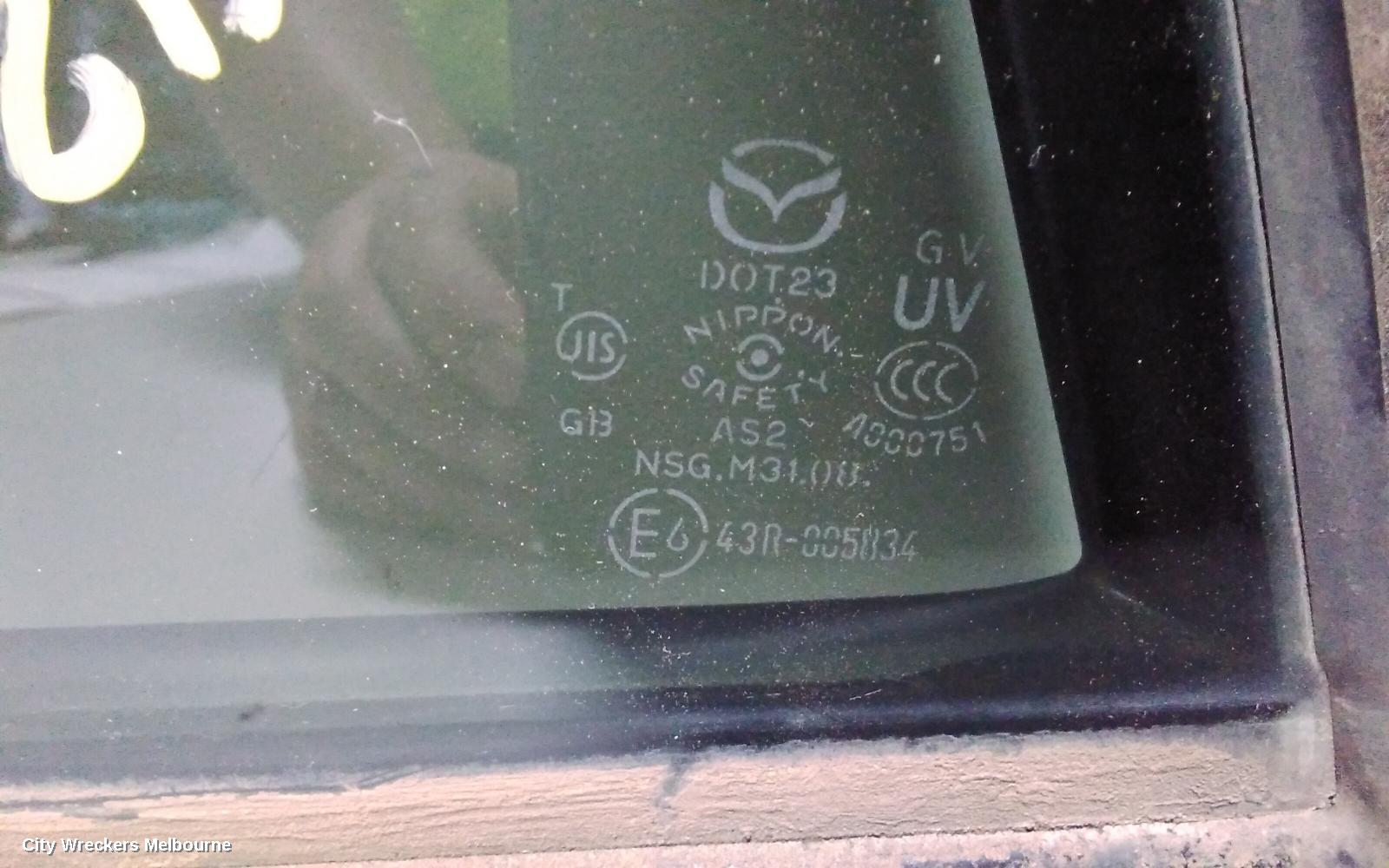 MAZDA CX5 LEFT REAR 1/4 DOOR GLASS, KE, STANDARD TYPE, 02/2012 - 12/2016