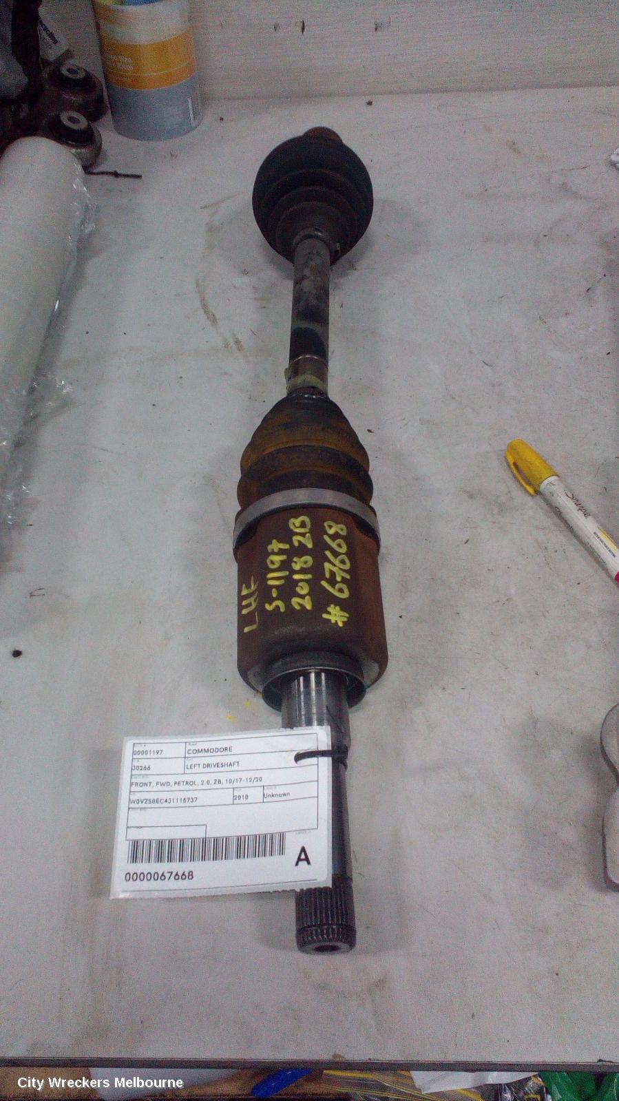 HOLDEN COMMODORE LEFT DRIVESHAFT, FRONT, FWD, PETROL, 2.0, ZB, 10/2017 - 12/2020