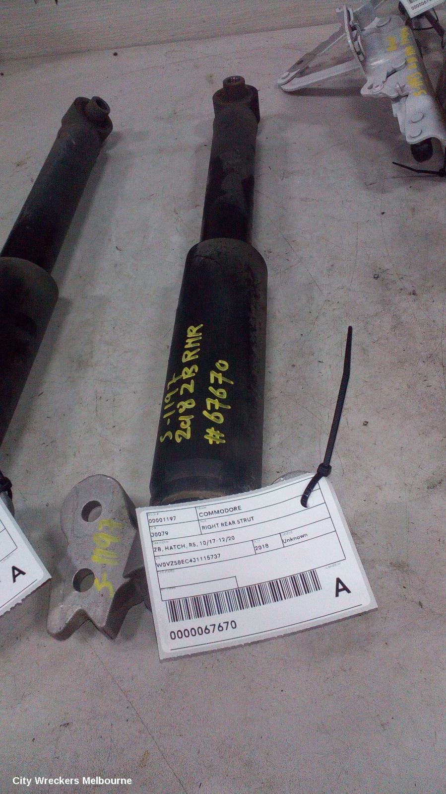 HOLDEN COMMODORE RIGHT REAR STRUT, ZB, HATCH, RS, 10/2017 - 12/2020