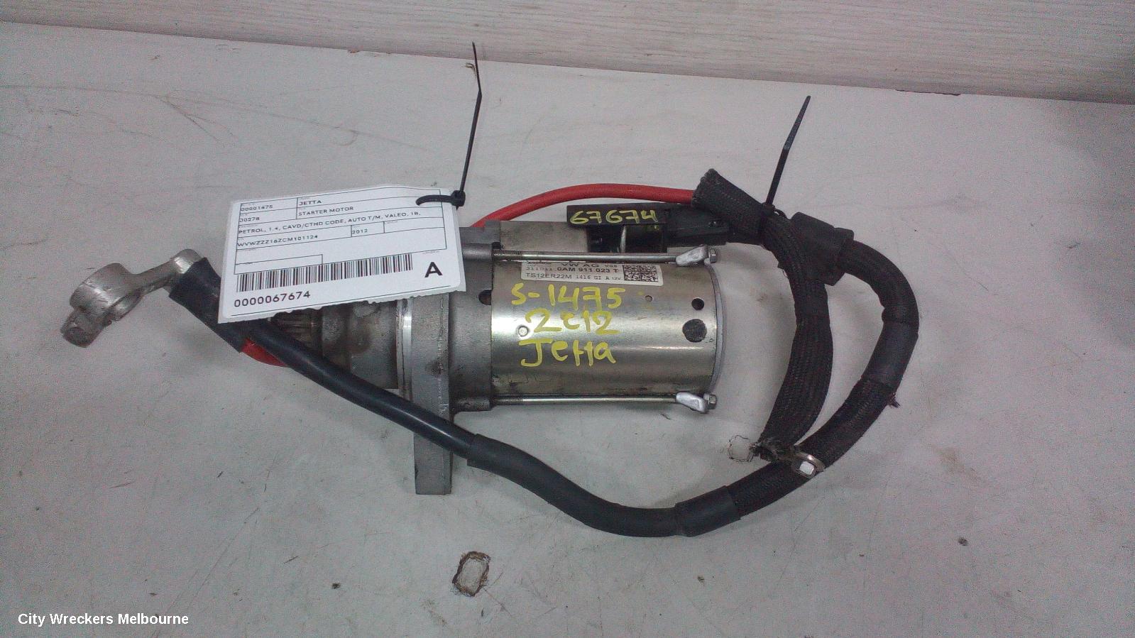 VOLKSWAGEN JETTA STARTER, PETROL, 1.4, CAVD/CTHD CODE, AUTO T/M, VALEO, 1B, 02/2011 - 12/2017