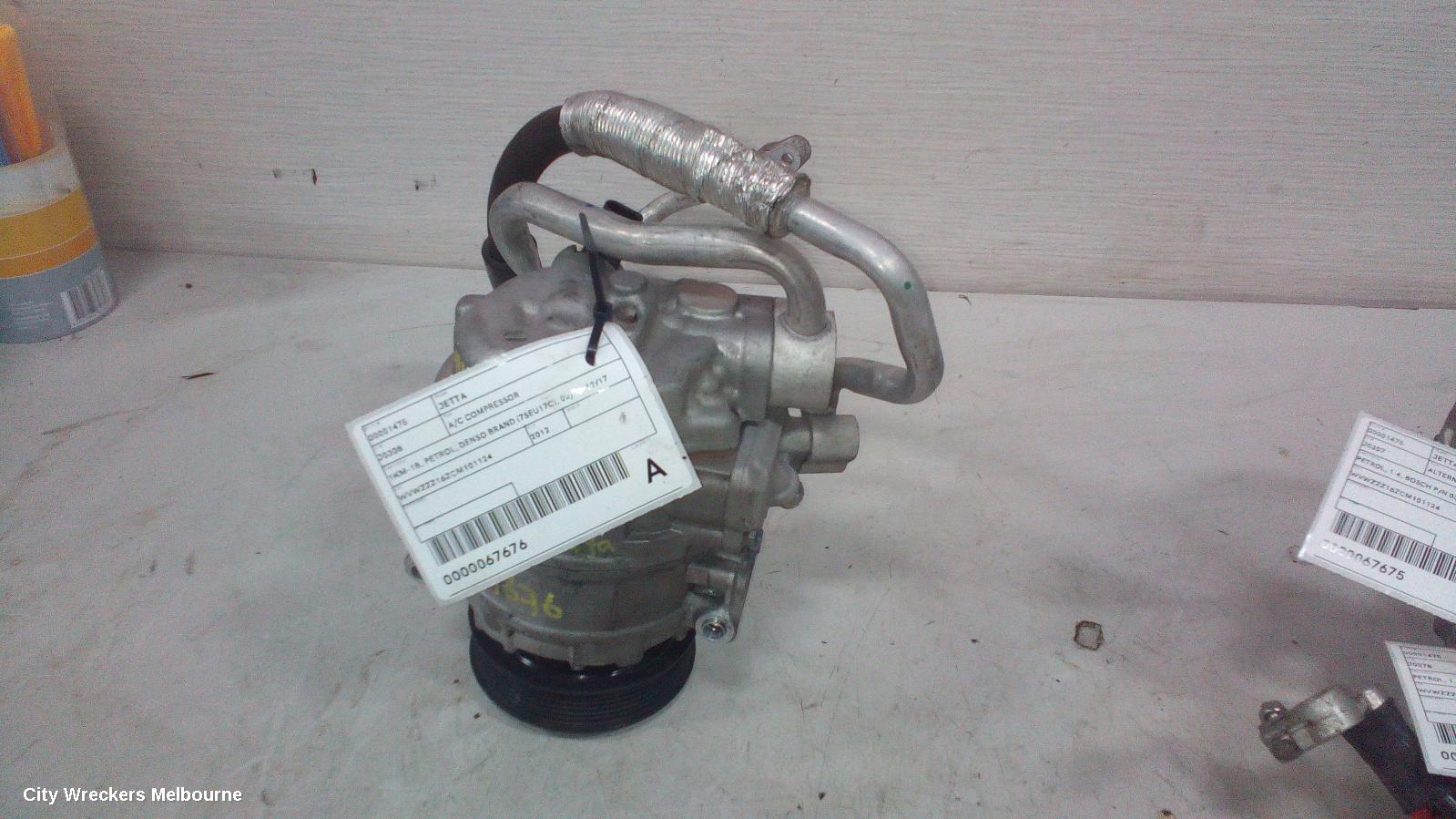 VOLKSWAGEN JETTA A/C COMPRESSOR, 1KM-1B, PETROL, DENSO BRAND (7SEU17C), 02/2006 - 12/2017