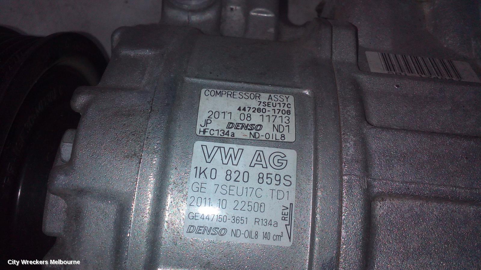 VOLKSWAGEN JETTA A/C COMPRESSOR, 1KM-1B, PETROL, DENSO BRAND (7SEU17C), 02/2006 - 12/2017