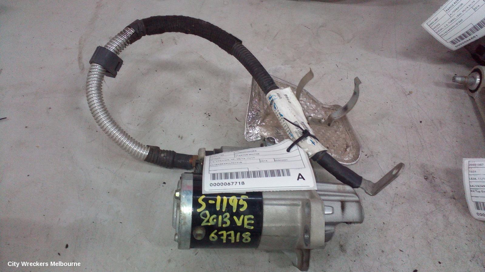 HOLDEN COMMODORE STARTER, 3.6, LFX/LWR, VF, 05/2013 - 12/2017