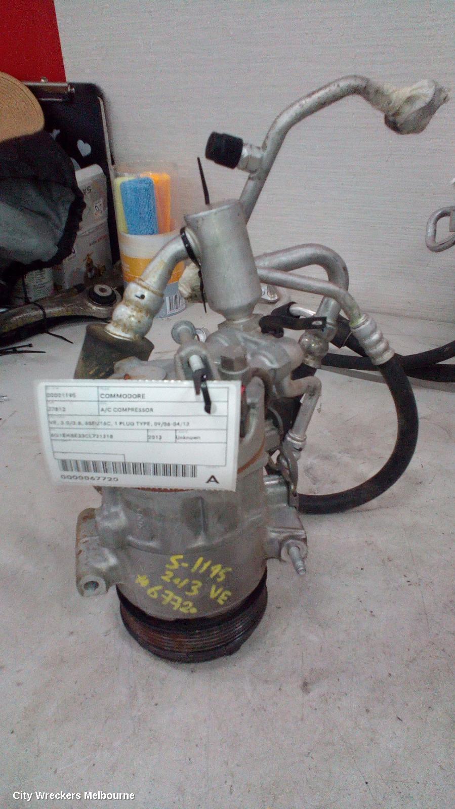 HOLDEN COMMODORE A/C COMPRESSOR, VE, 3.0/3.6, 6SEU16C, 1 PLUG TYPE, 09/2006 - 04/2013