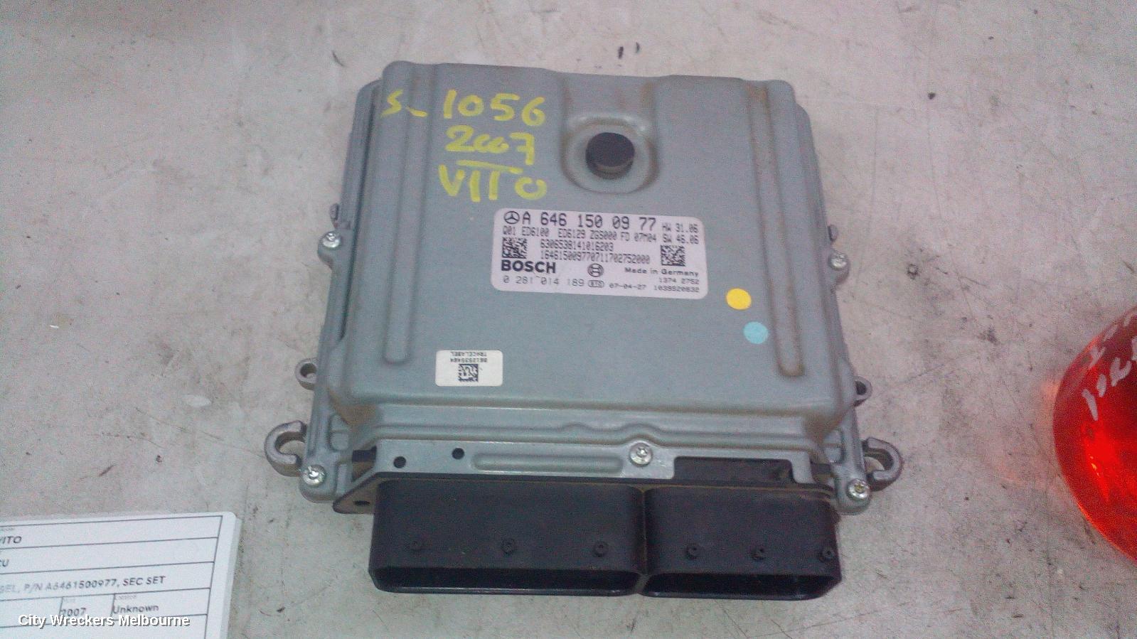MERCEDES VITO ECU, ENGINE ECU, 2.1, DIESEL, P/N A6461500977, SEC SET (ECU/IMM/READER/KEY), 05/2004 - 01/2011