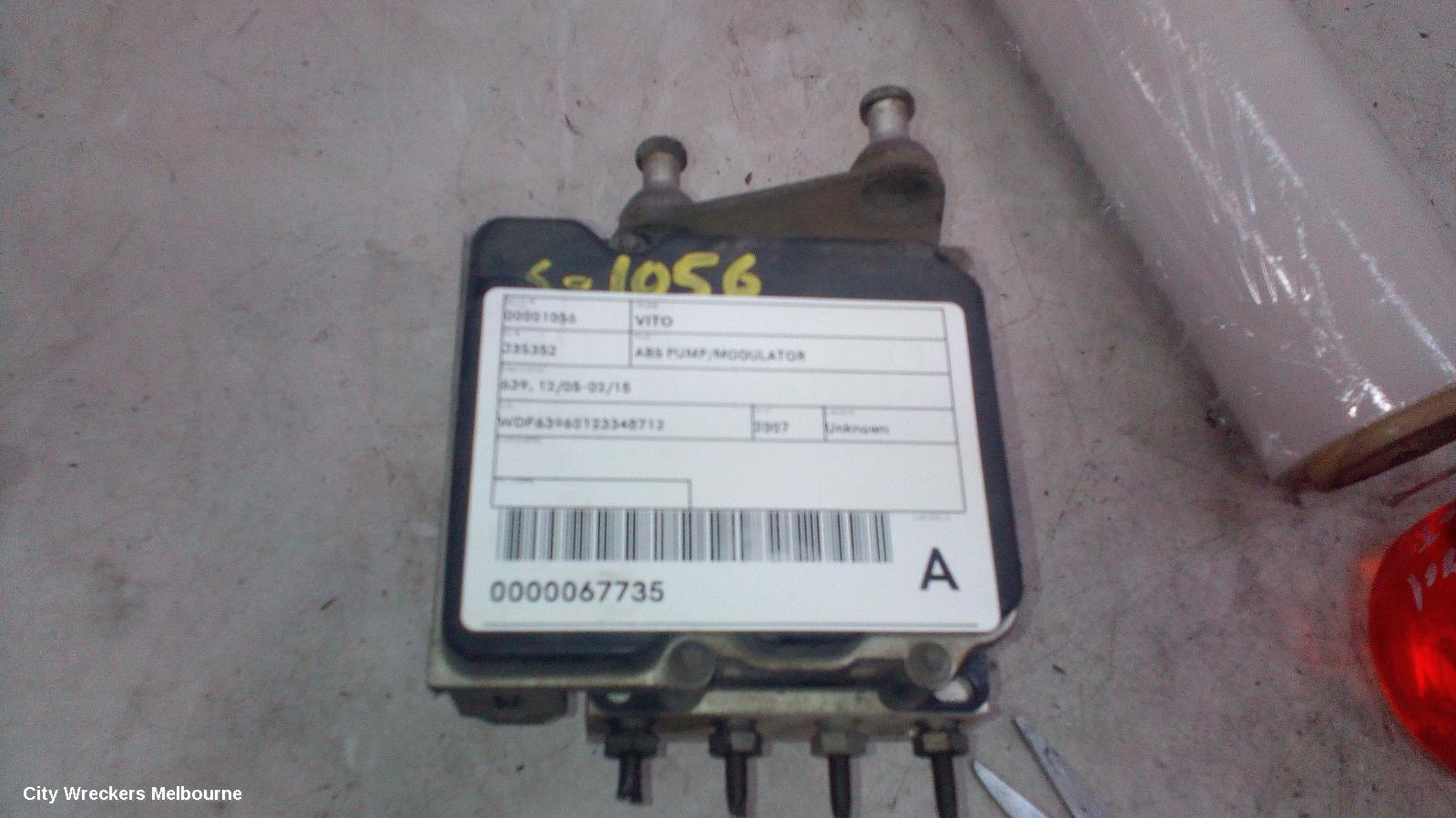 MERCEDES VITO ABS PUMP/MODULATOR, 639, 12/2005 - 02/2015