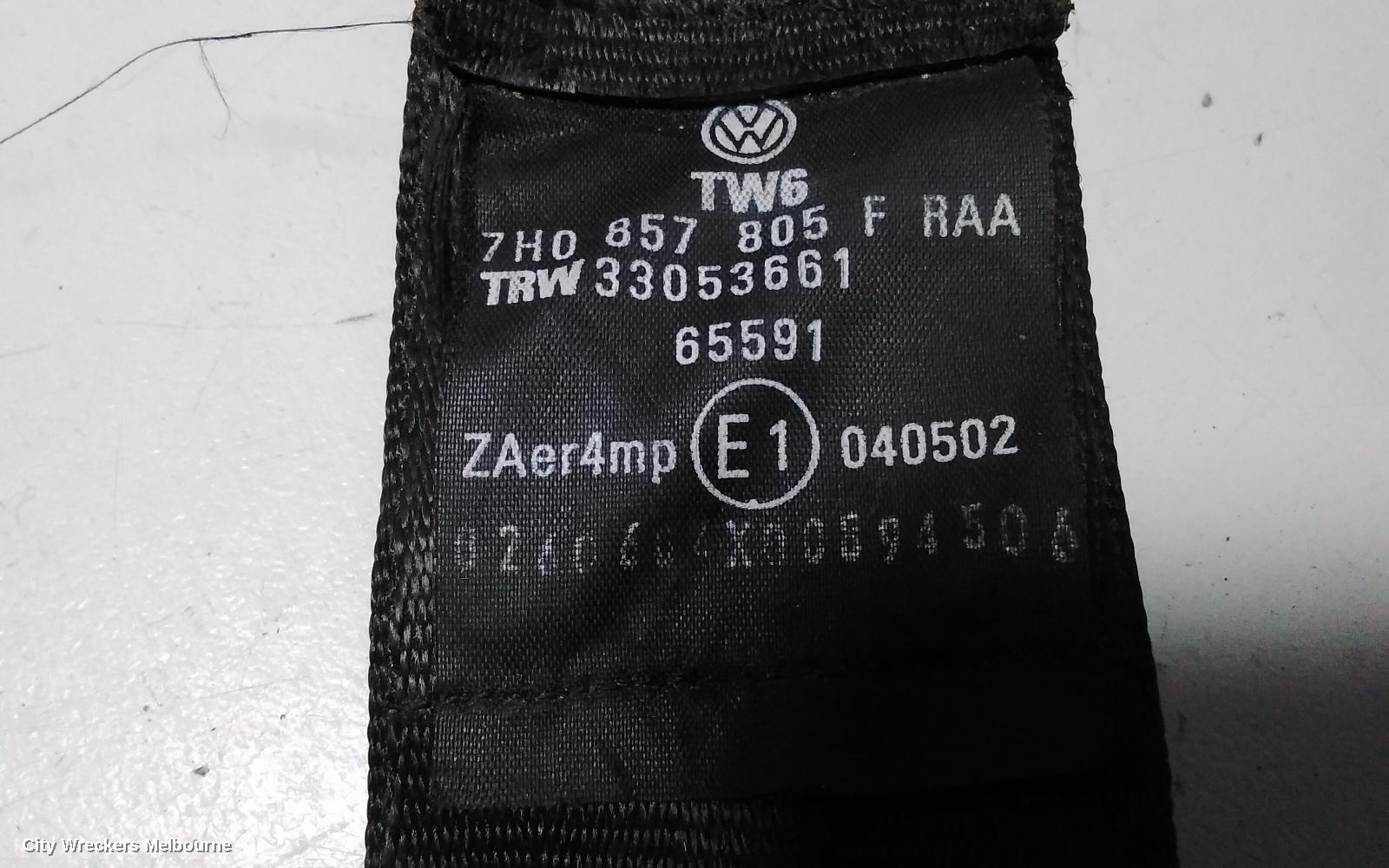 VOLKSWAGEN TRANSPORTER SEATBELT/STALK, LH FRONT, SEAT BELT ONLY, T5, 08/2004 - 02/2010