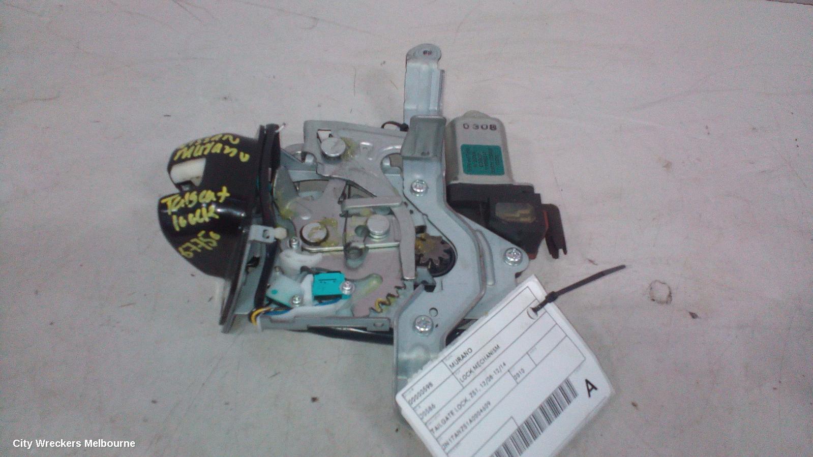 NISSAN MURANO DOOR/BOOT/GATE LOCK, TAILGATE LOCK, POWER LIFT GATE TYPE,  Z51, 12/2008 - 12/2014
