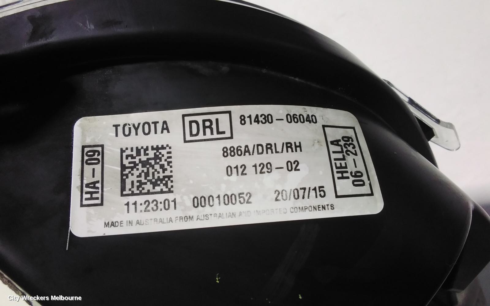 TOYOTA CAMRY RIGHT INDICATOR/FOG/SIDE, BUMPER FLASHER, ASV50/AVV50, 05/2015 - 10/2017