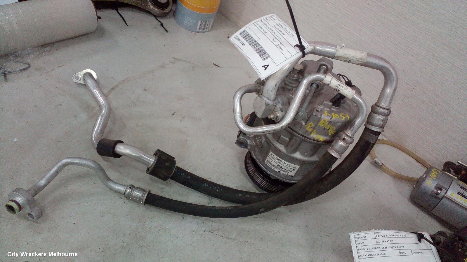 LAND ROVER RANGEROVER EVOQUE A/C COMPRESSOR, L538, DIESEL, 2.0, TURBO, 09/2015 - 01/2019
