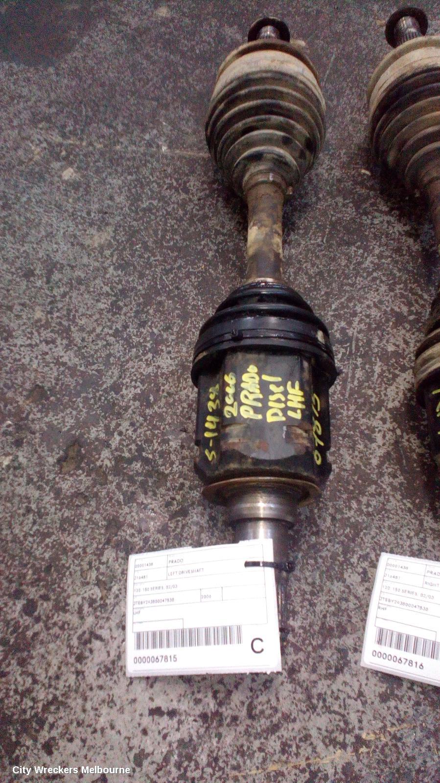 TOYOTA PRADO LEFT DRIVESHAFT, 120-150 SERIES, 02/2003 ONWARDS