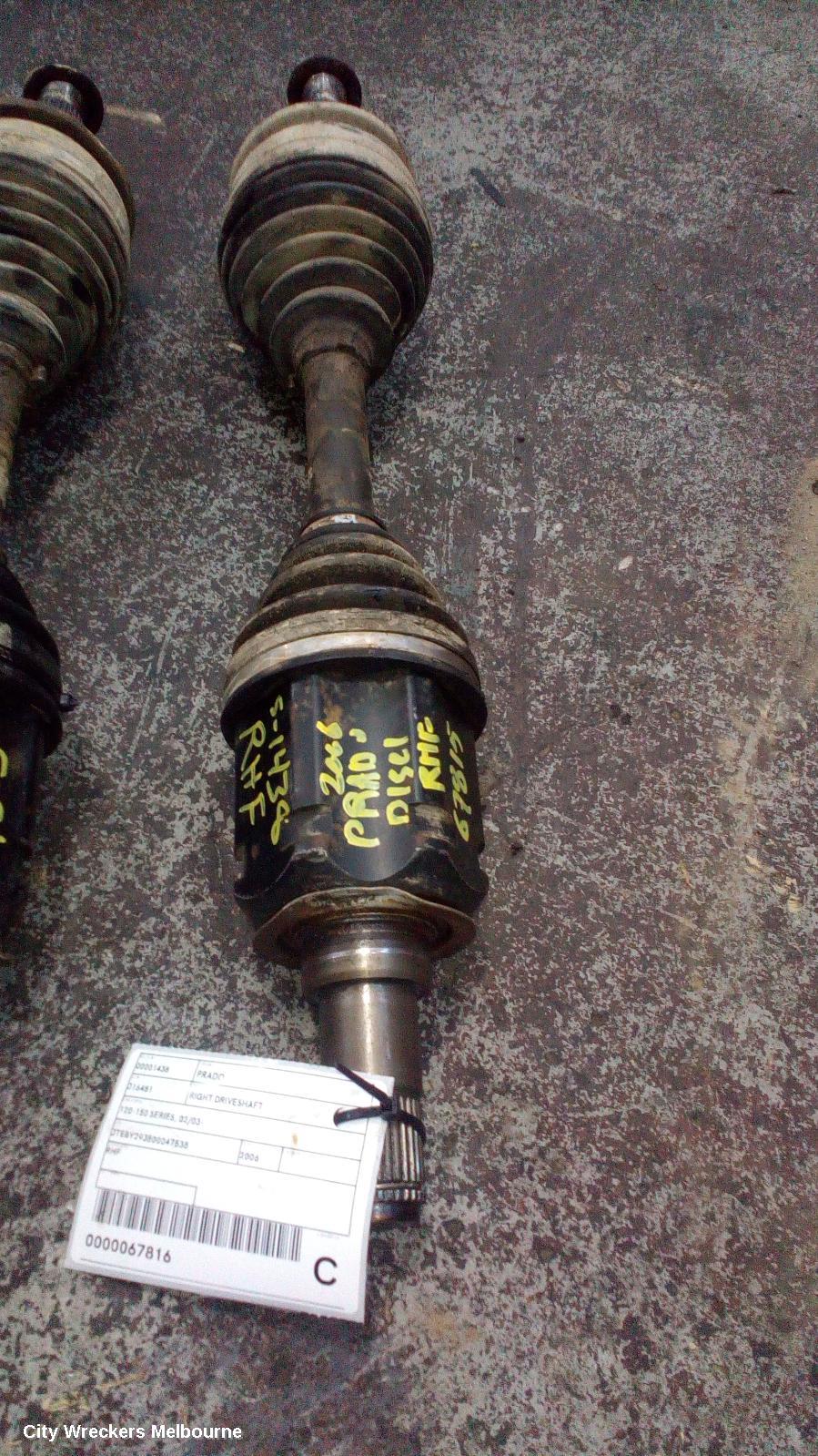 TOYOTA PRADO RIGHT DRIVESHAFT, 120-150 SERIES, 02/2003 ONWARDS