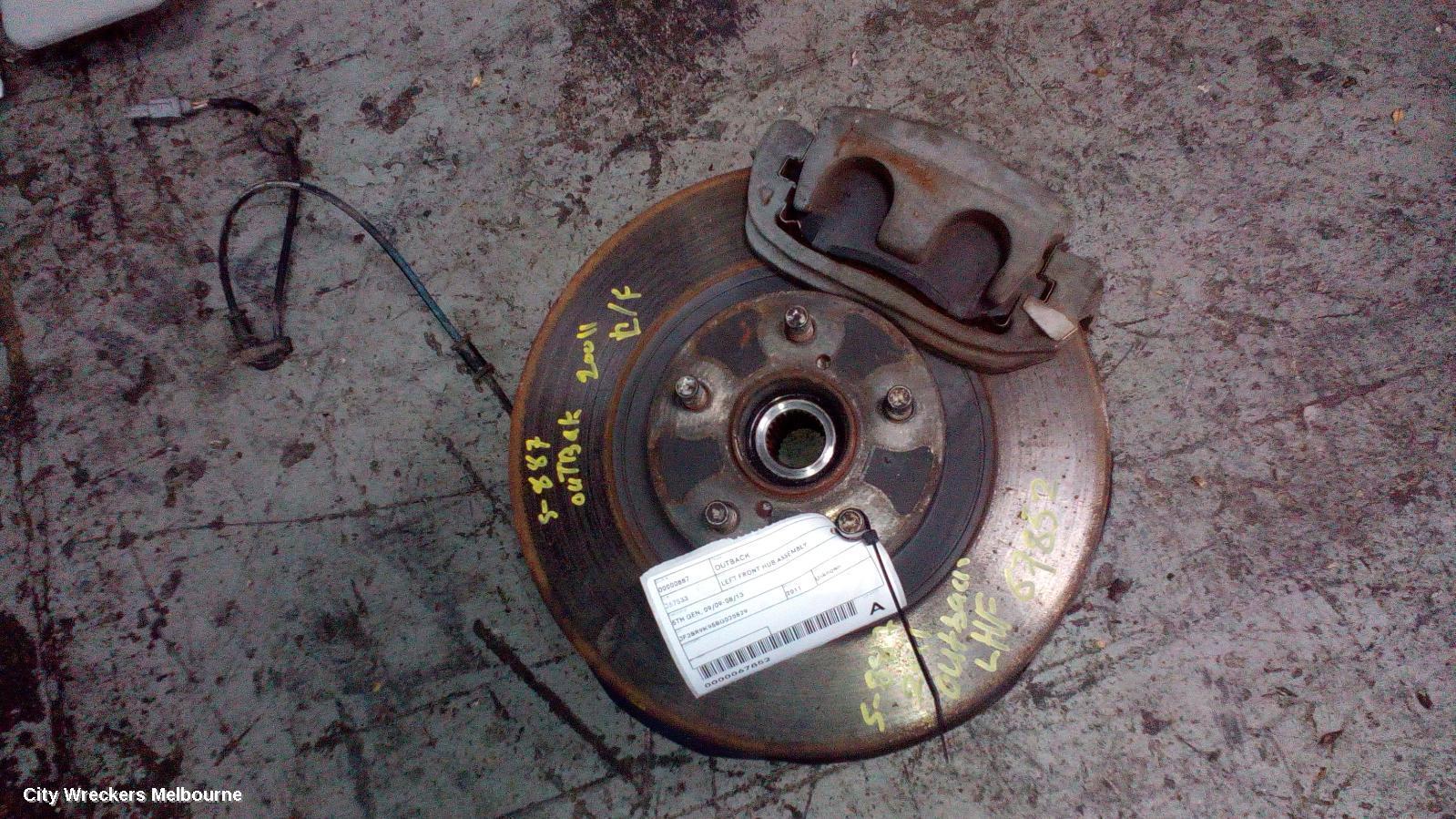 SUBARU OUTBACK LEFT FRONT HUB ASSEMBLY, 5TH GEN, 05/2009 - 08/2013