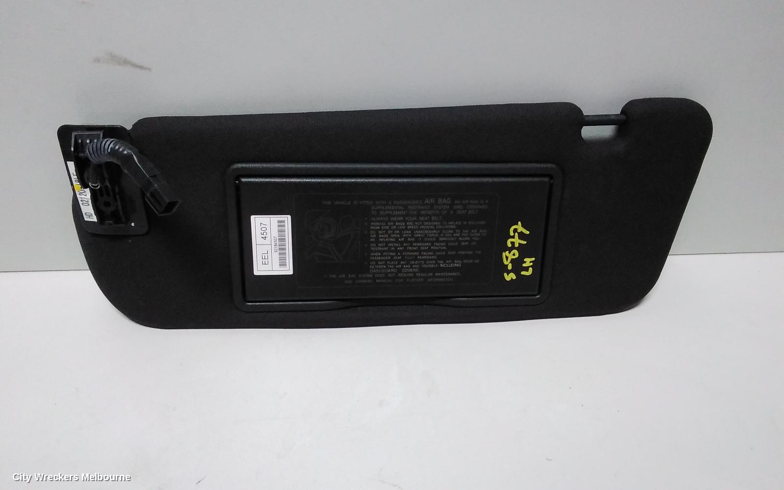 HOLDEN COMMODORE SUNVISOR, VE, LH SIDE, DARK GREY, 08/2006 - 04/2013