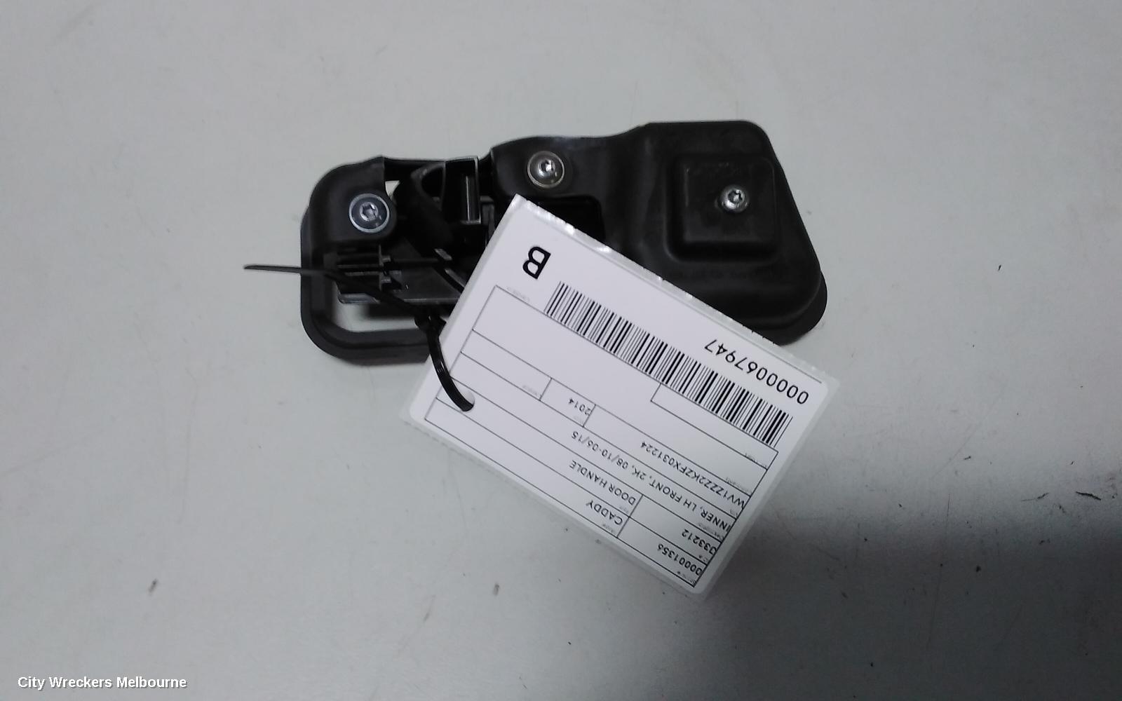 VOLKSWAGEN CADDY DOOR HANDLE, 2K, LH FRONT, INNER, 08/2010 - 06/2015