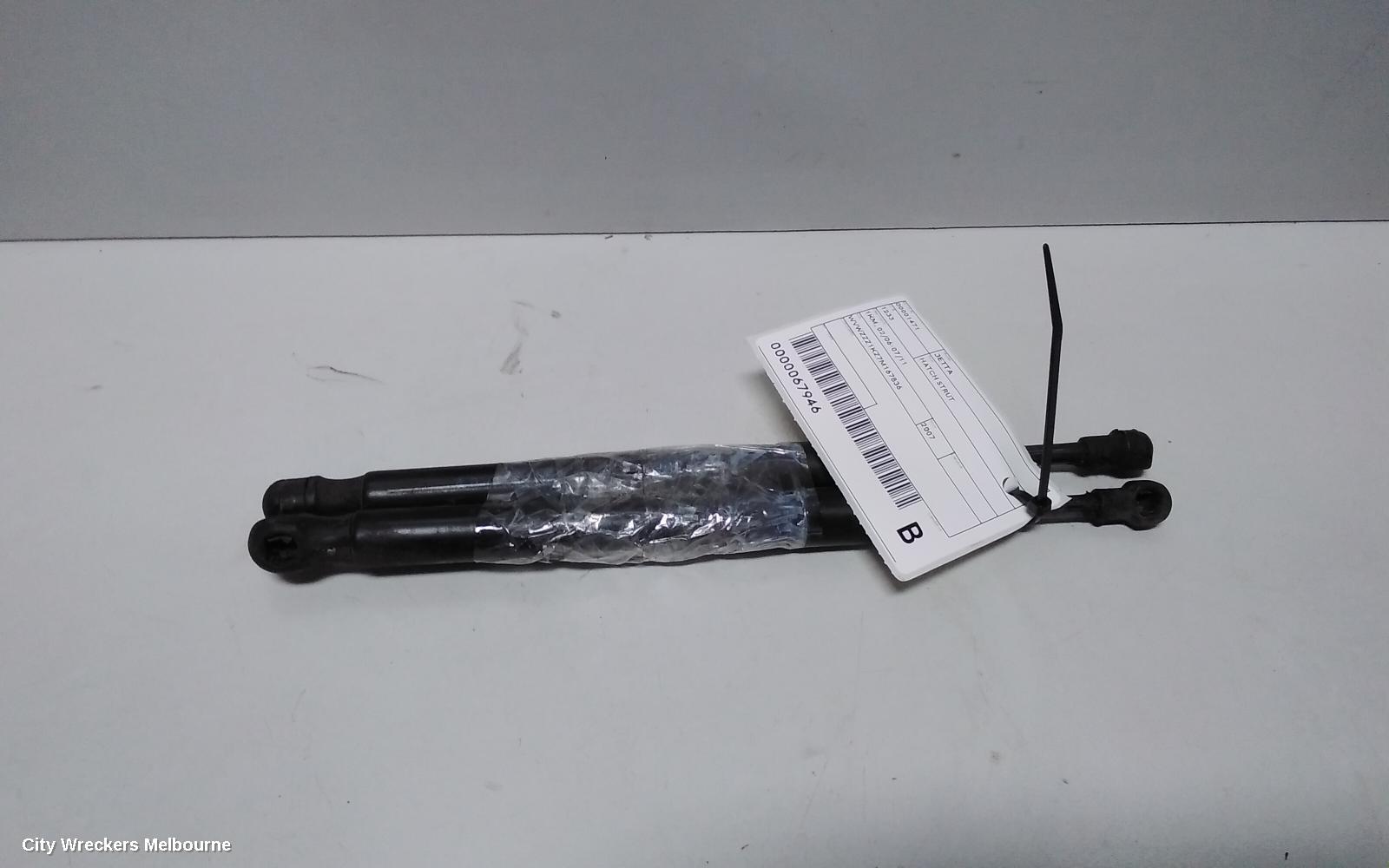 VOLKSWAGEN JETTA HATCH STRUT, 1KM, BOOTLID STRUTS (PAIR), 02/2006 - 07/2011